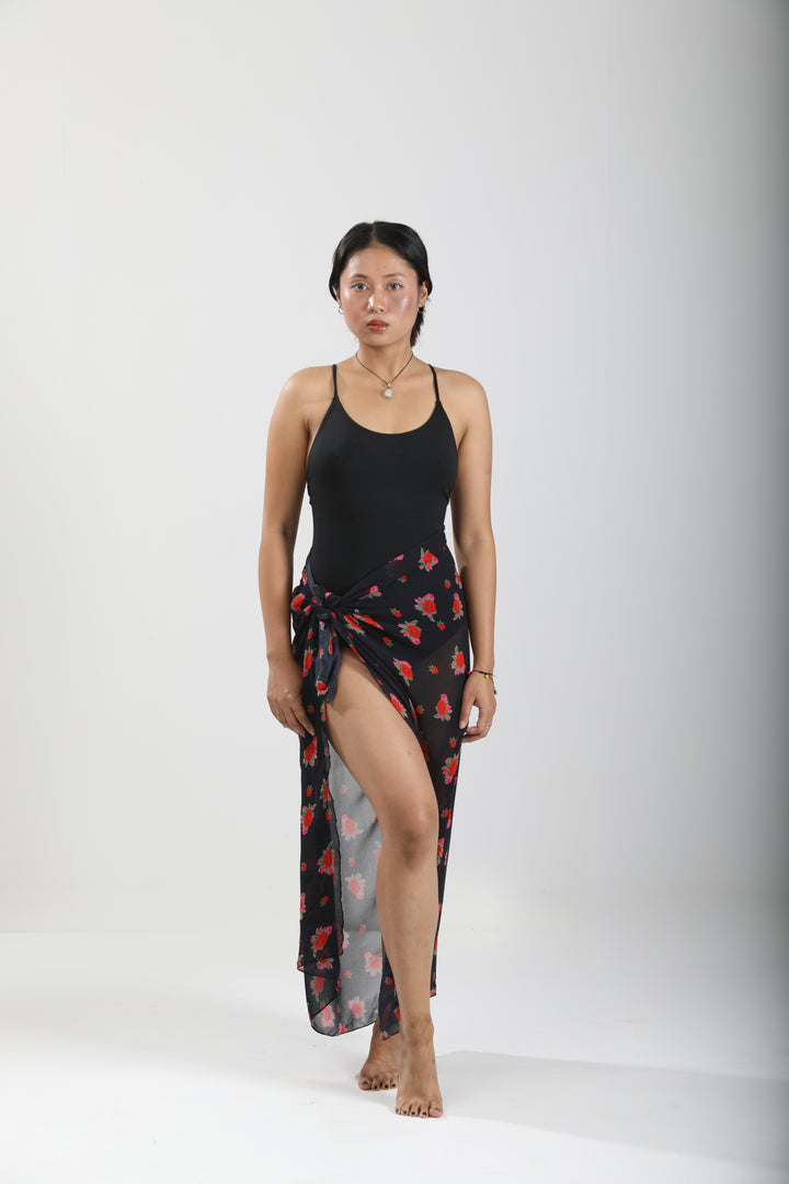 Low Back One Piece Swimsuit - Black