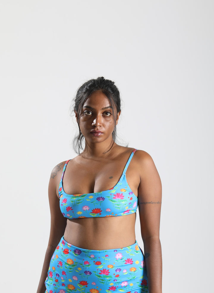 Bandeau Bikini Top - Lotus Pond-Swimwear-izsi-IZSI