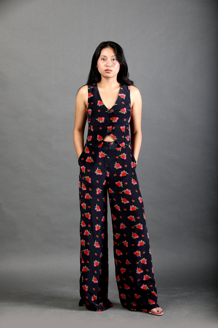 Trousers with Pockets - Rose Bloom-izsi-IZSI