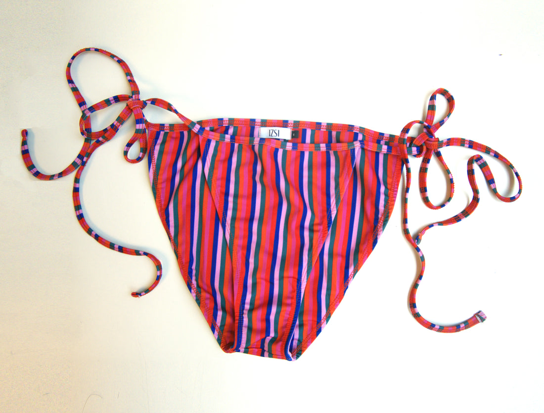 String Bikini Bottom - Candy Stripes-Swimwear-izsi-IZSI