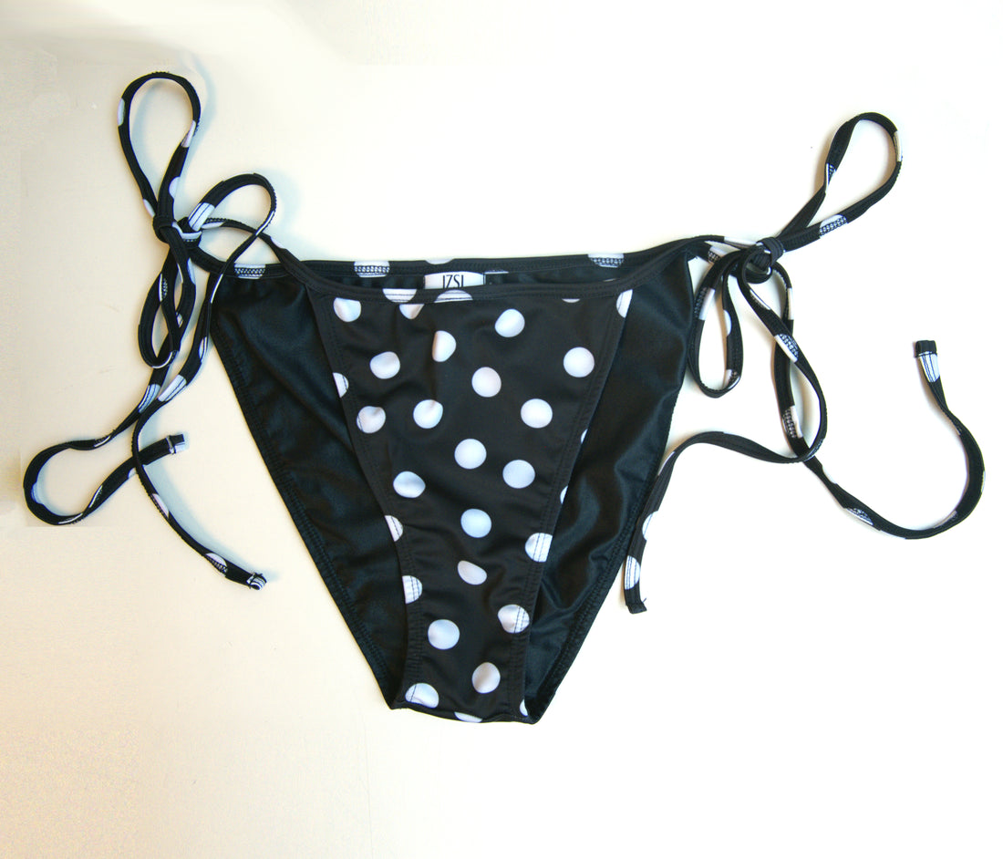 String Bikini Bottom - Noir Dot-Swimwear-izsi-IZSI