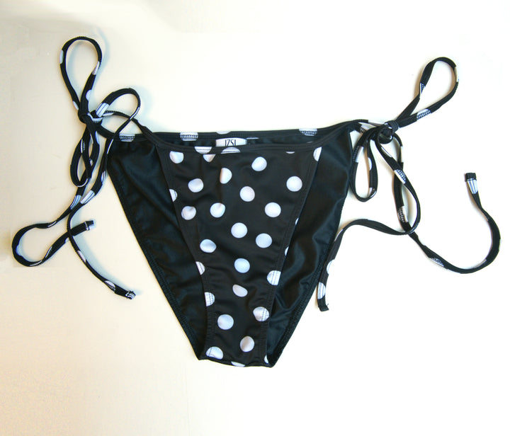 String Bikini Bottom - Noir Dot-Swimwear-izsi-IZSI