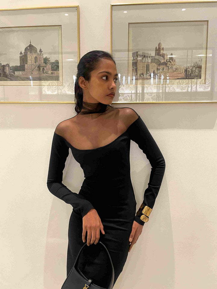 Midnight Eclipse Bodycon Dress - Black-Resortwear-izsi-IZSI