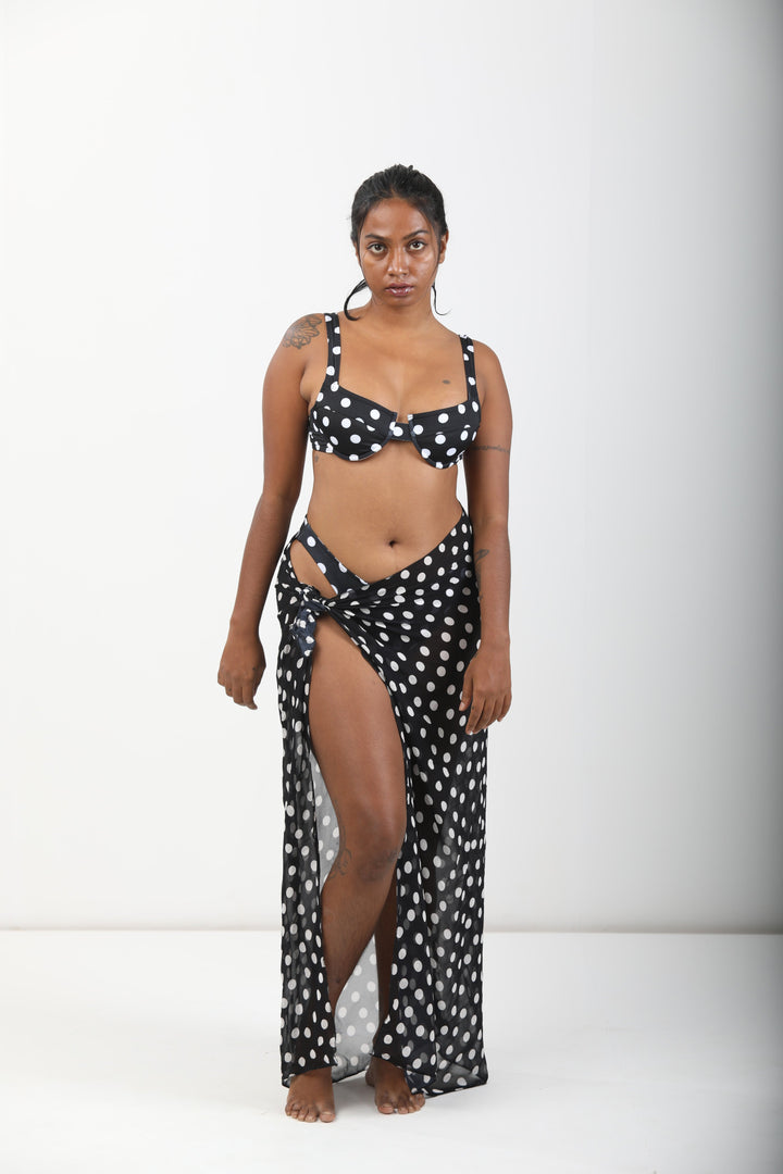 Classic Long Sarong - Noir Dot-Resortwear-izsi-IZSI
