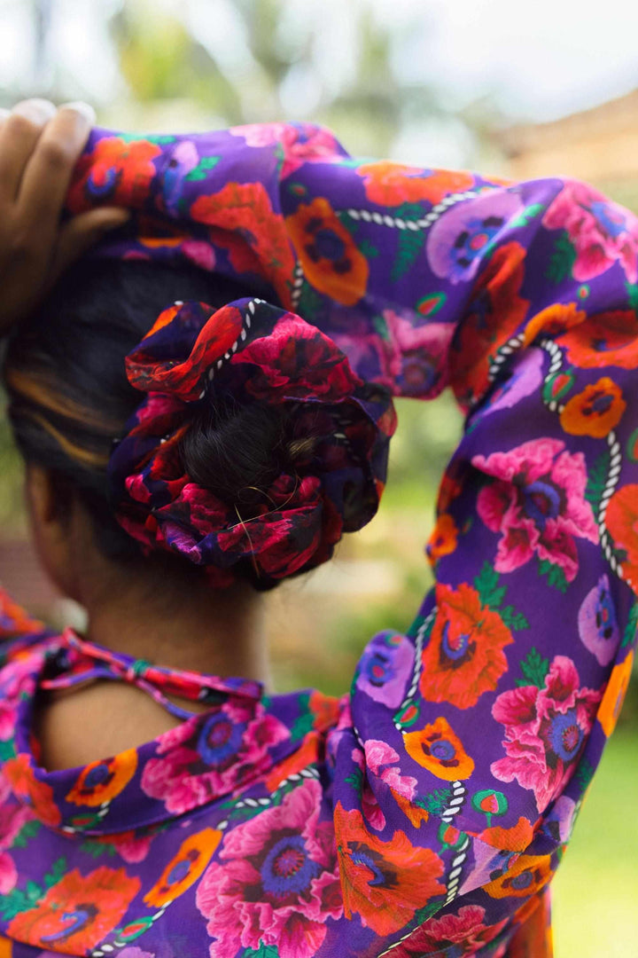 Scrunchie - Oriental Poppy-Accessories-izsi-IZSI