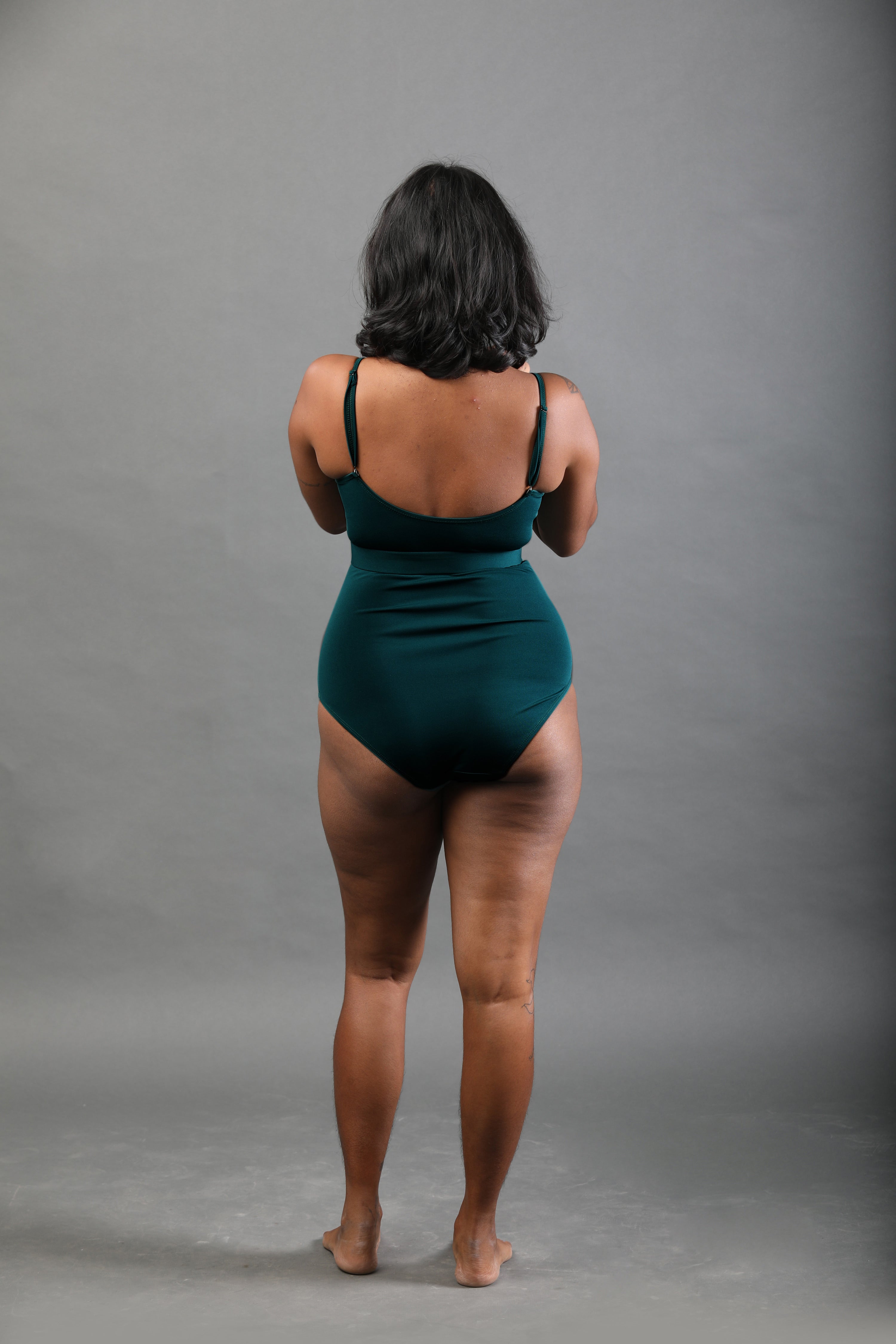 Underwired and Padded One piece Swimsuit- Forest Green