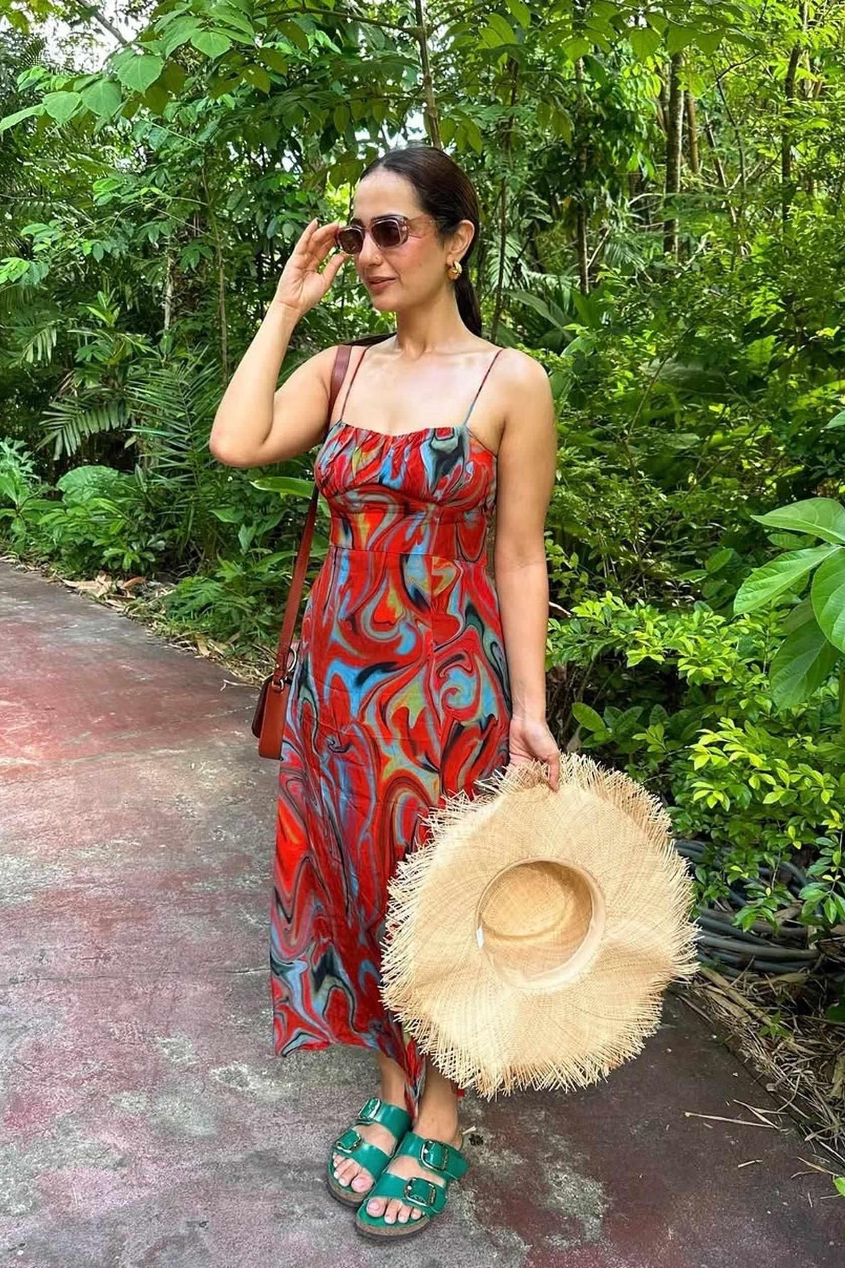 Cayenne Wave Ruched Bust slip dress