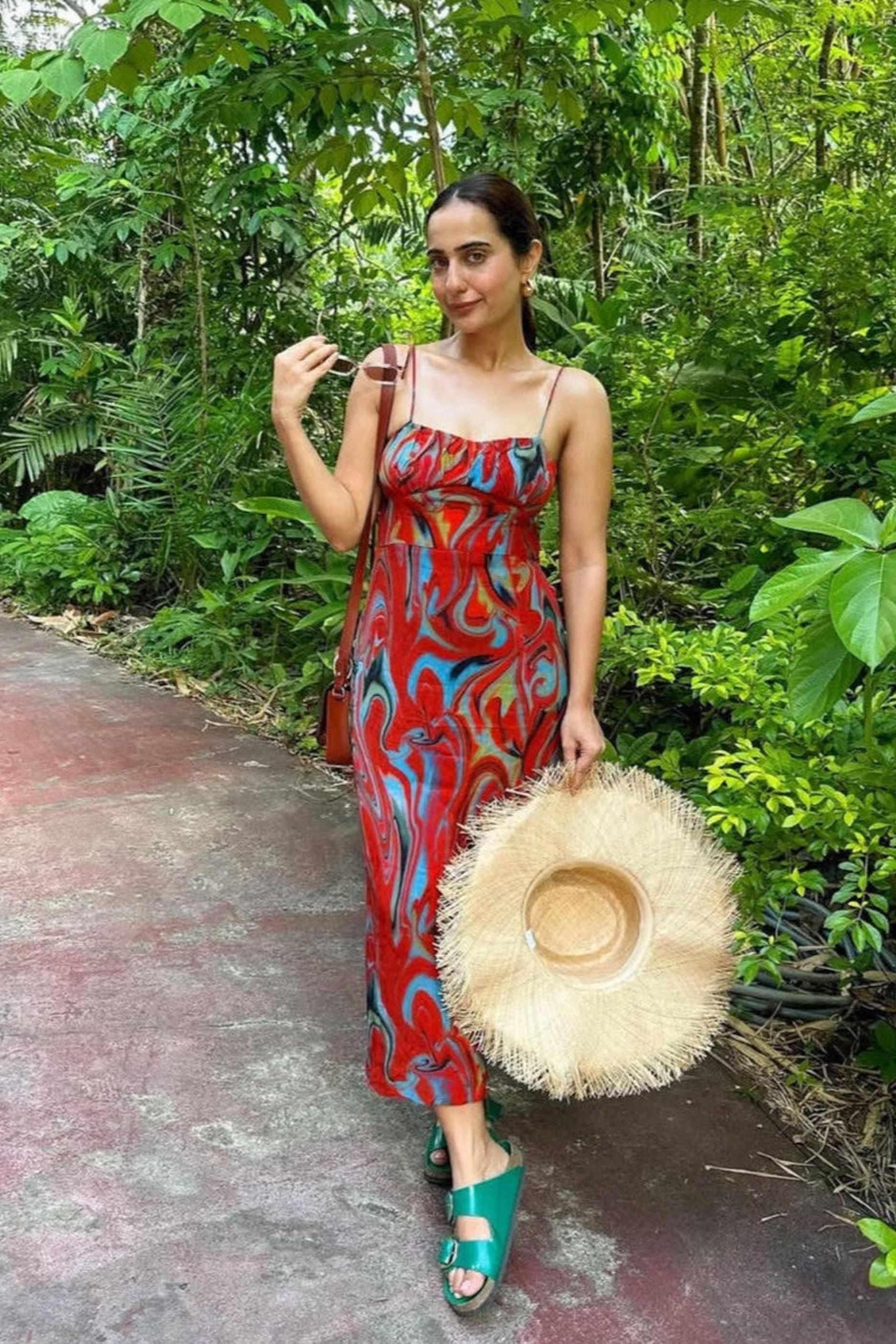 Cayenne Wave Ruched Bust slip dress-izsi-IZSI