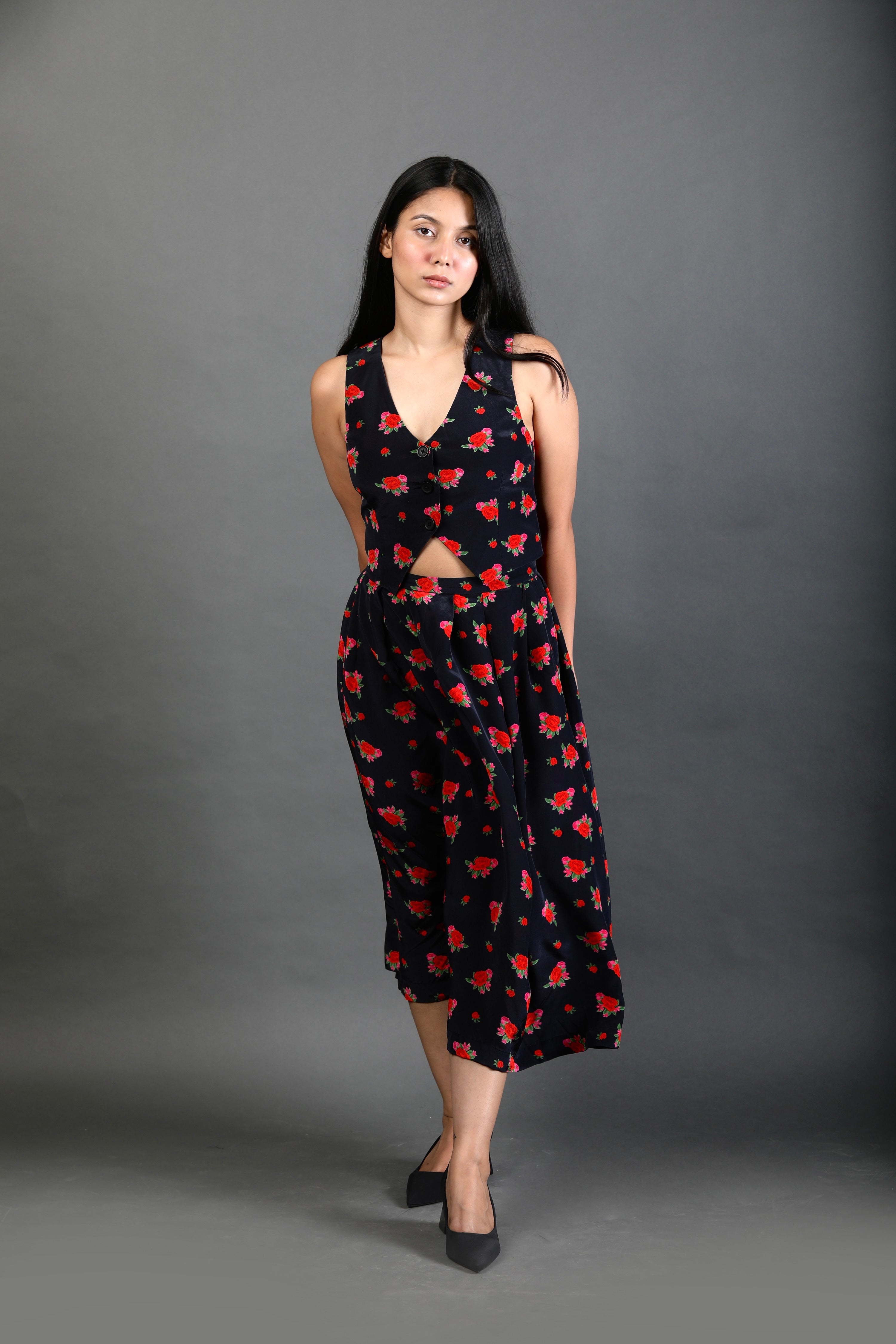 Tailored Waist Coat - Rose Bloom