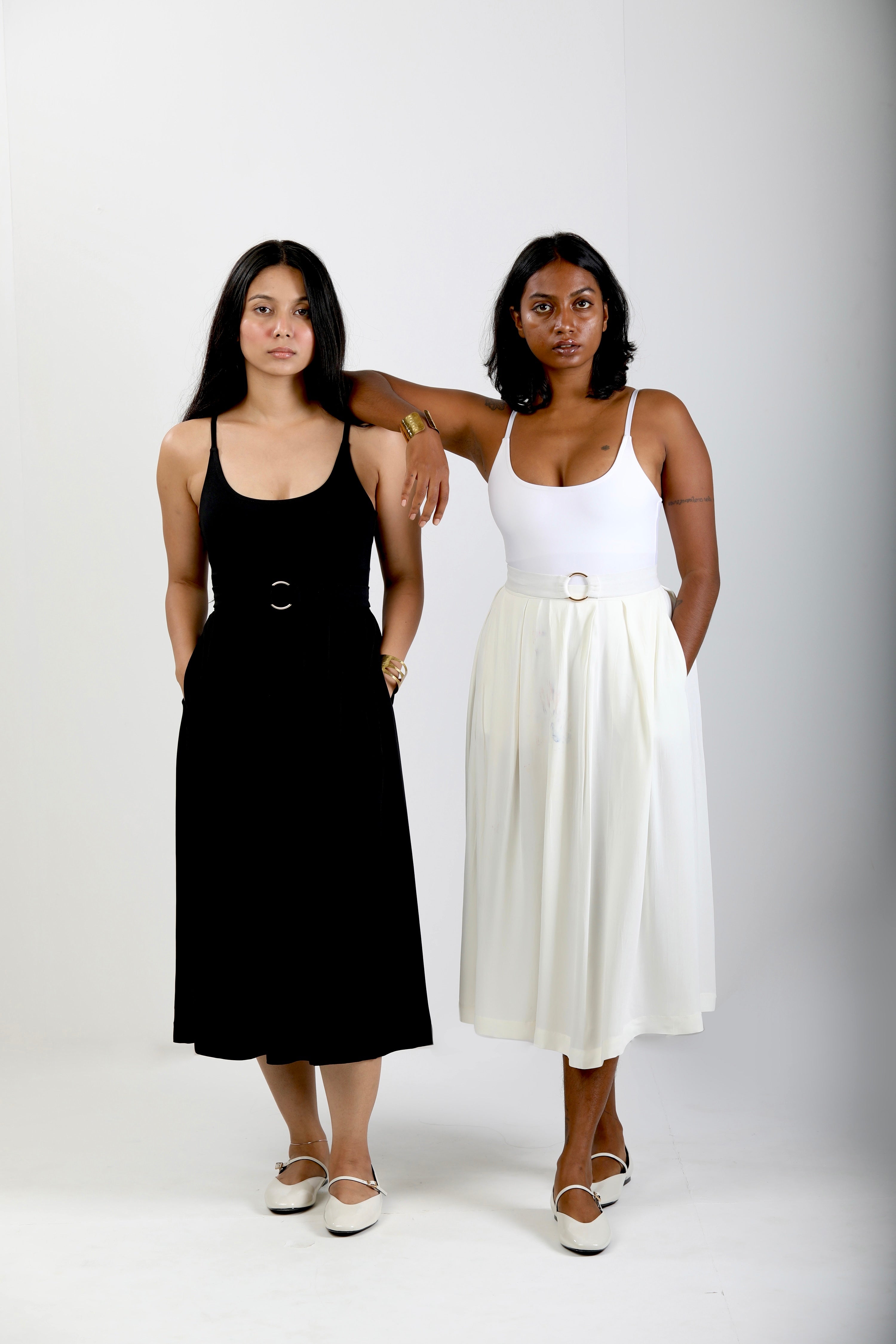 One Piece Swimsuit with Removable Belt- Black