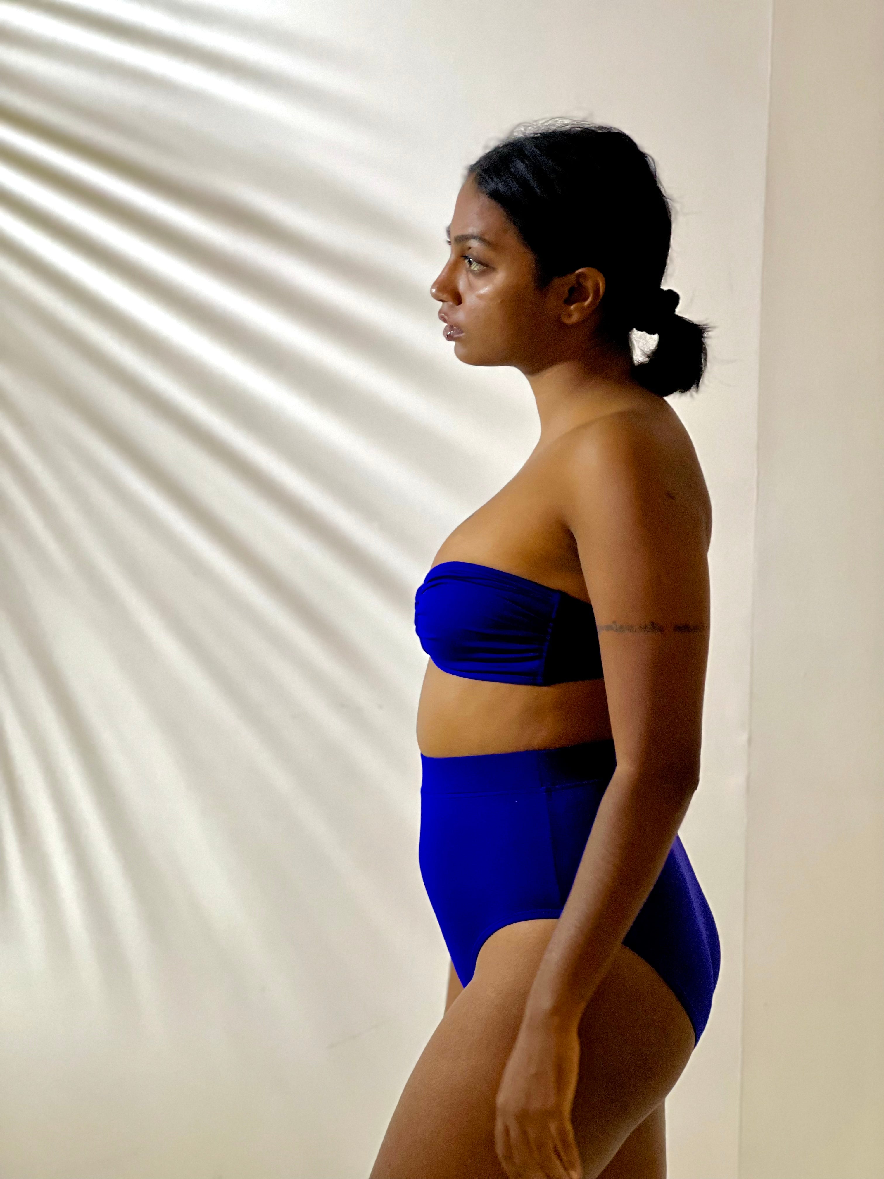 High Waist Bikini Bottom - Royal Blue