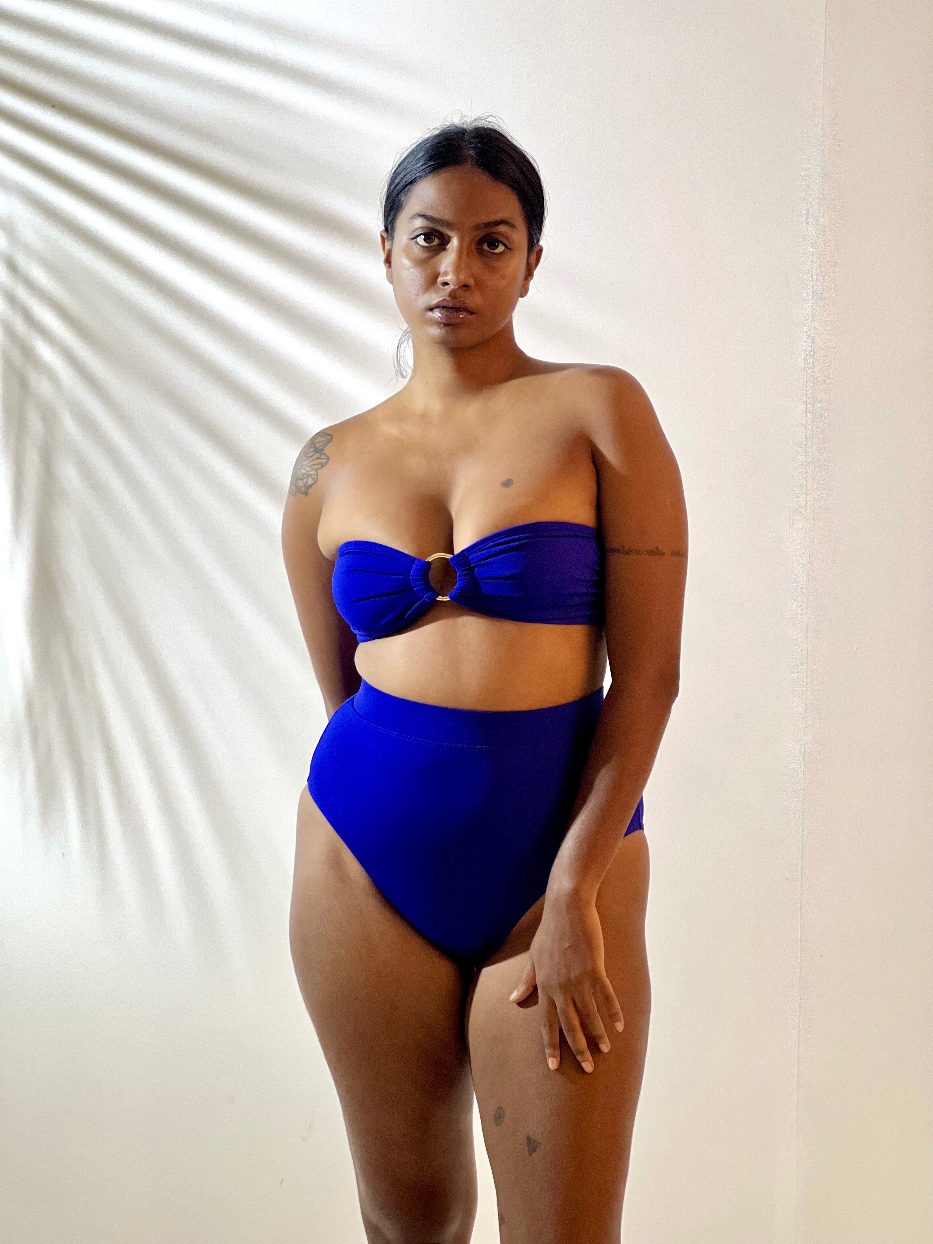 High Waist Bikini Bottom - Royal Blue-izsi-IZSI