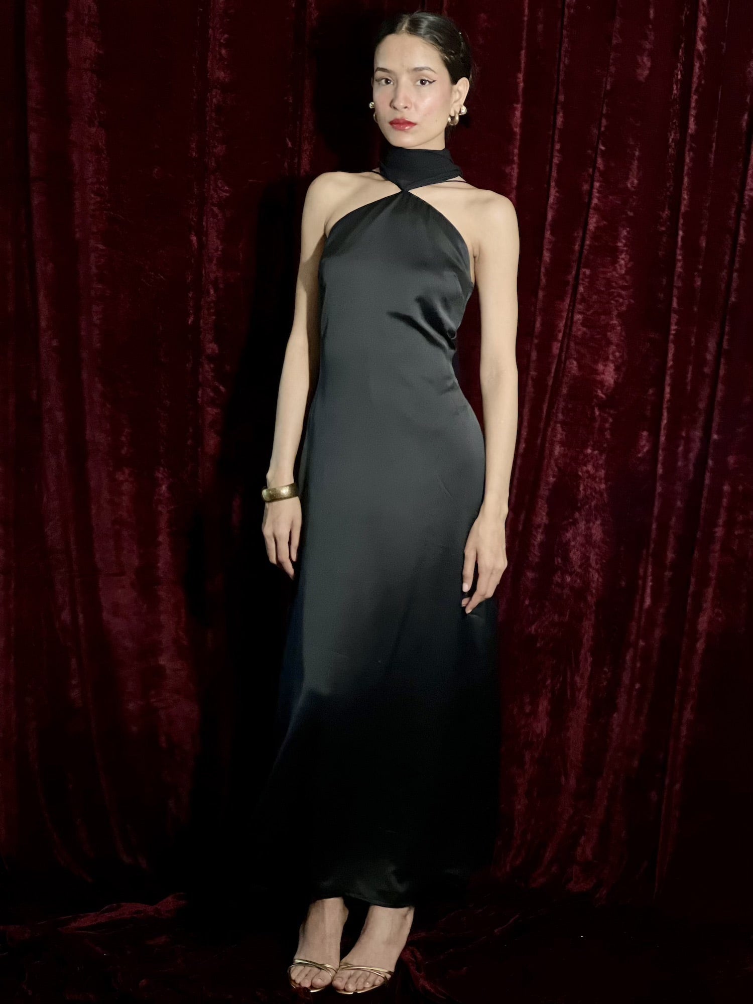 Long Dress with Trail - Black