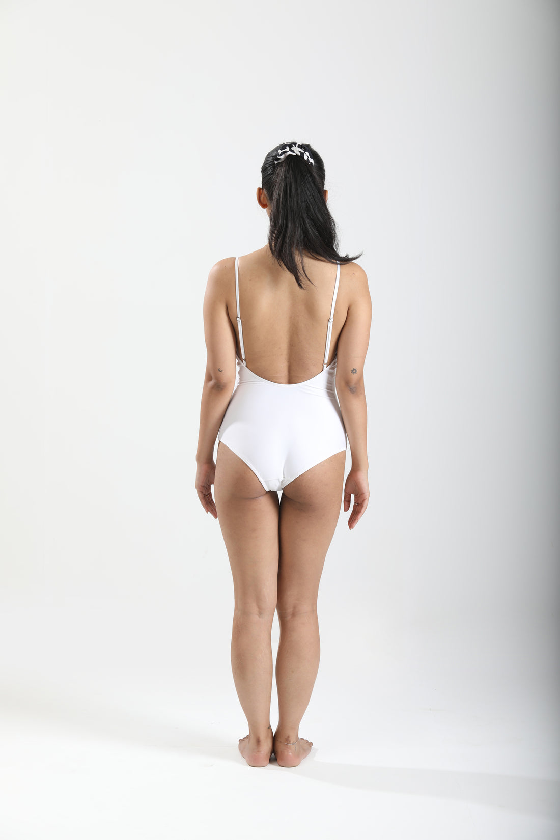 Low Back One-Piece Swimsuit - White
