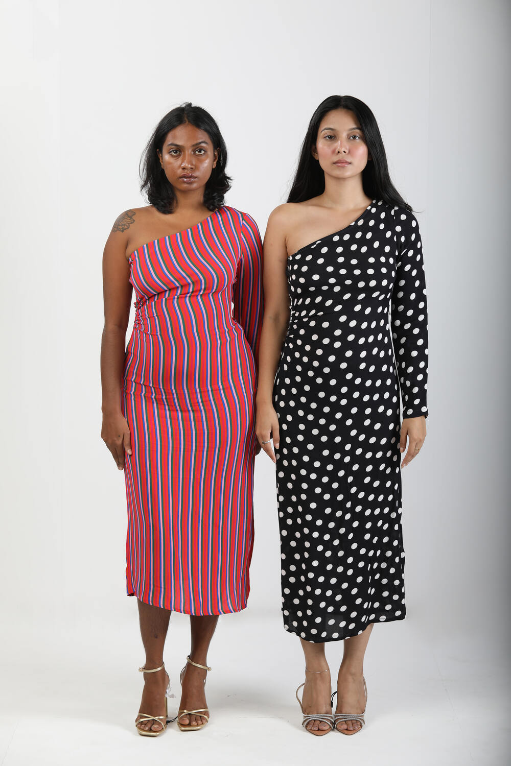 One Shoulder Dress - Candy Stripes