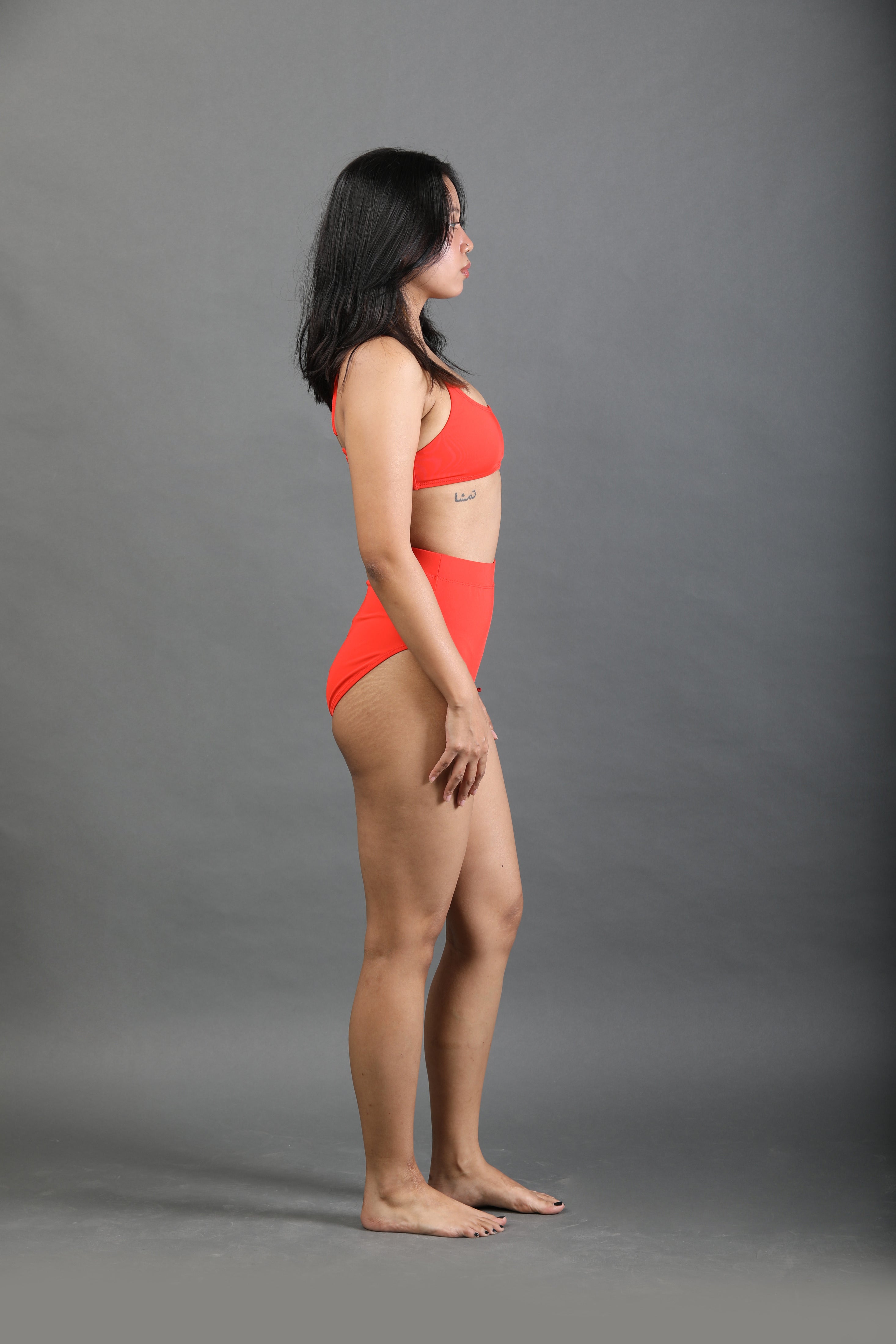 High Waist Bikini Bottom - Orange