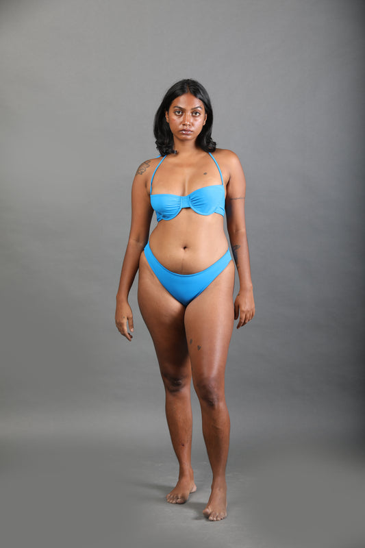 Low Rise Bikini Bottom - Cerulean Blue