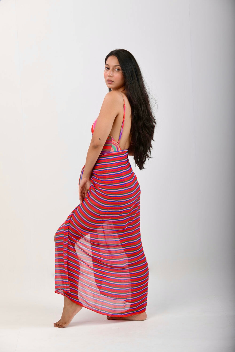 Classic Long Sarong - Candy Stripes-Resortwear-izsi-IZSI
