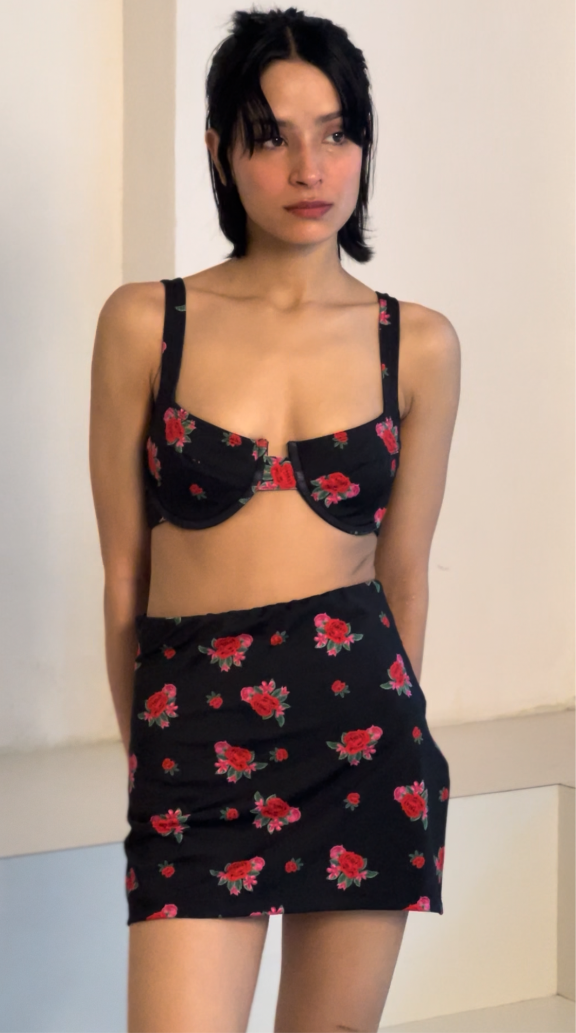 Underwired and Padded Bikini Top- Rose Bloom-Swimwear-izsi-IZSI