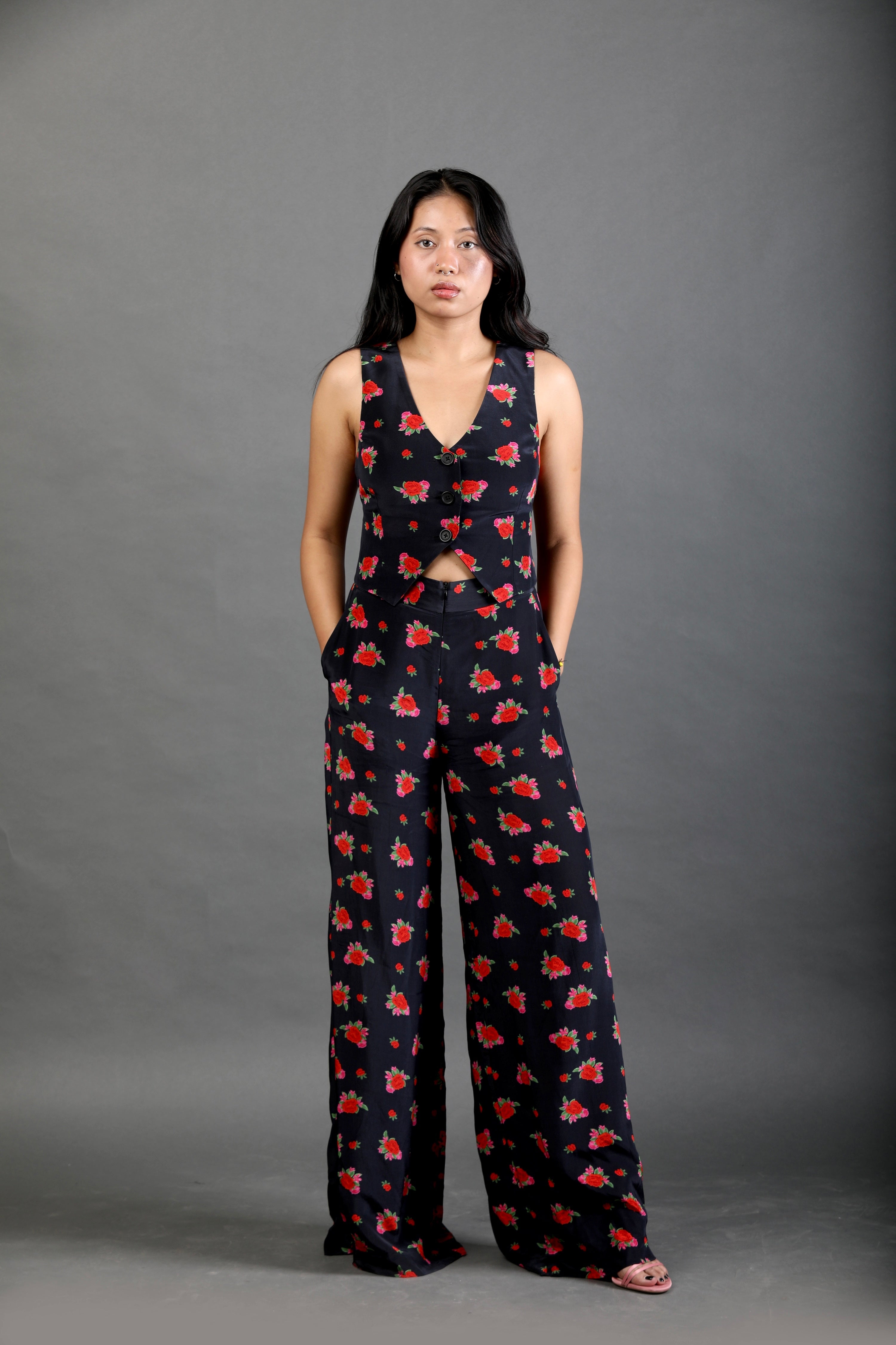 Tailored Waist Coat - Rose Bloom