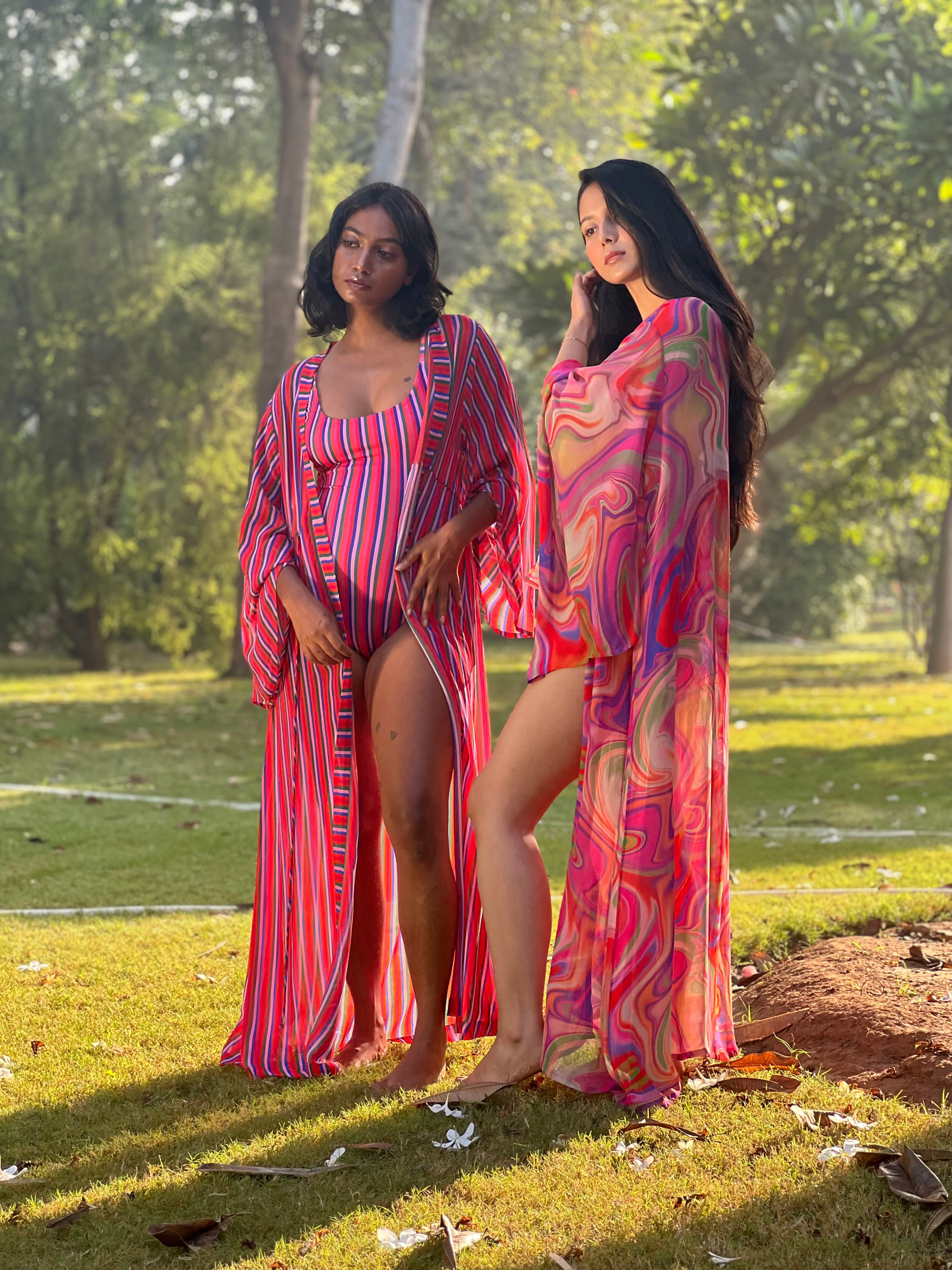 Kaftan with Butterfly Sleeves - Candy Wave