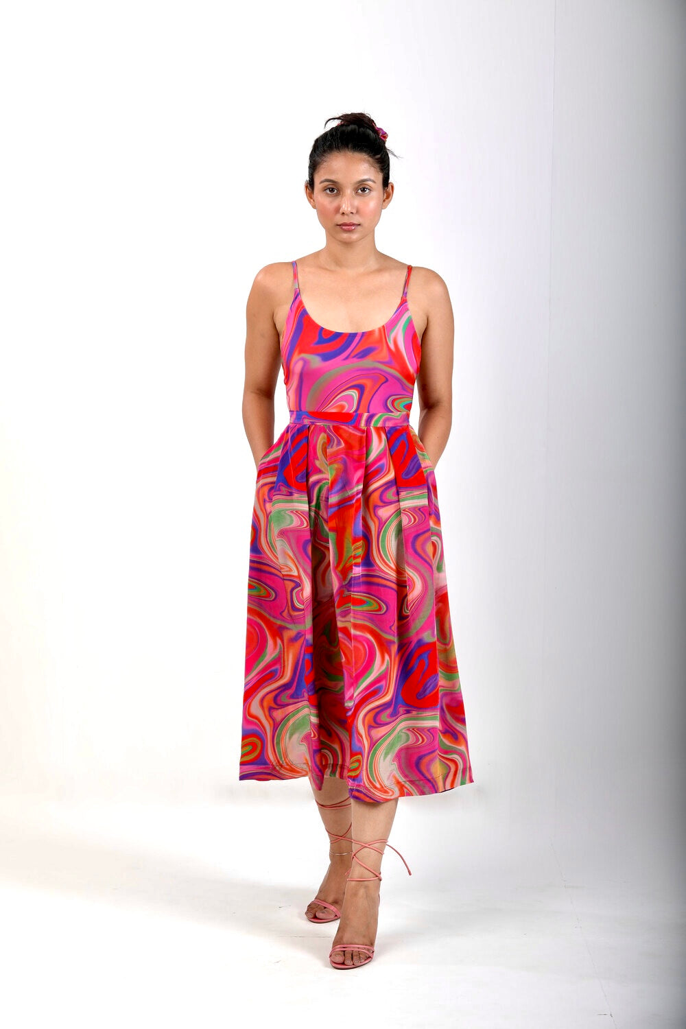 Pleated Skirt with Pockets - Candy Wave