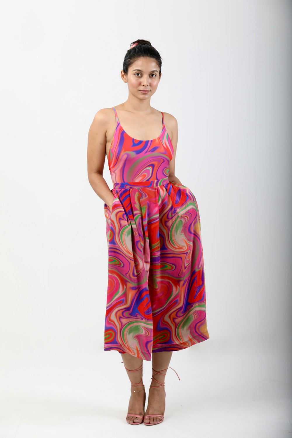 Pleated Skirt with Pockets - Candy Wave