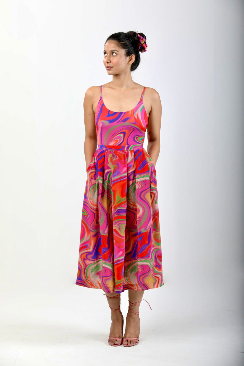 Low Back One Piece Swimsuit - Candy Wave