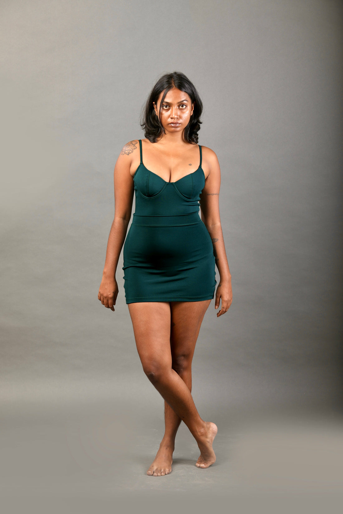 Underwired and Padded One piece Swimsuit- Forest Green