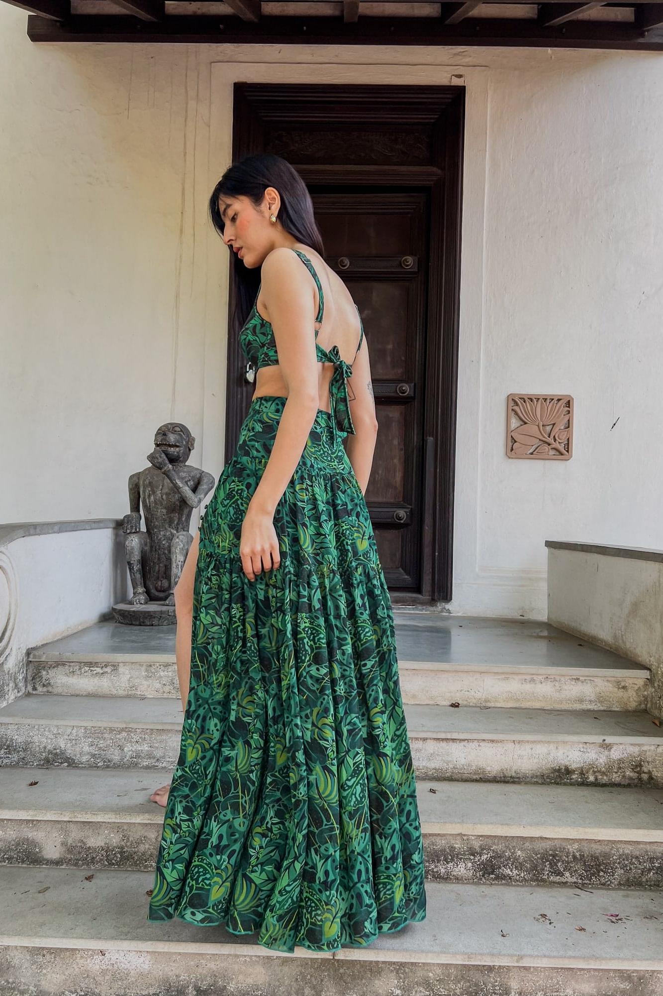 Long Skirt - Emerald Jungle