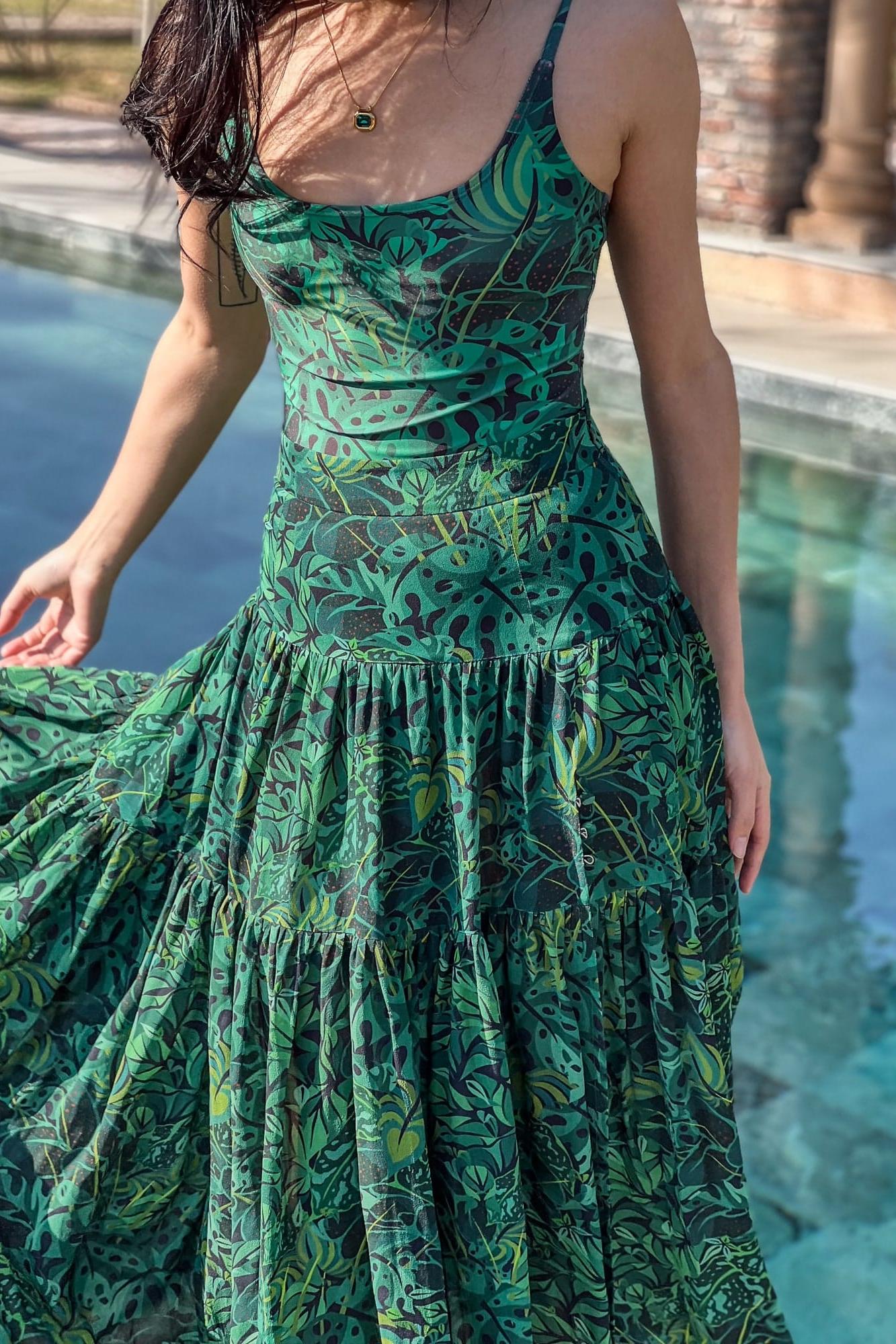 Long Skirt - Emerald Jungle