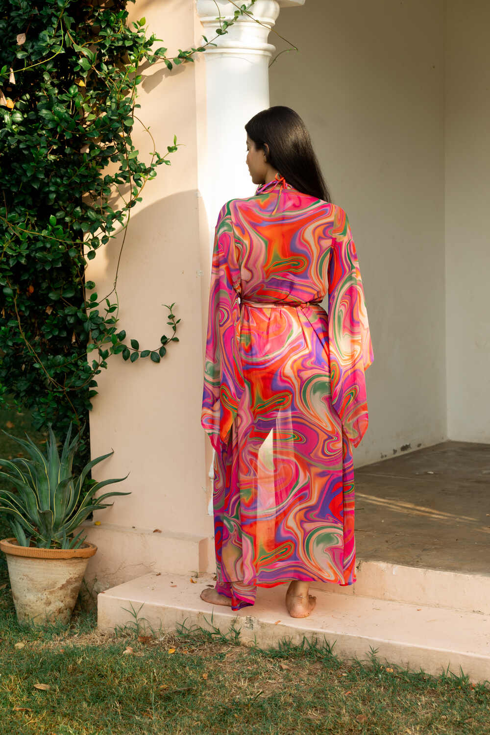 Kaftaan with Butterfly Sleeves - Candy Wave
