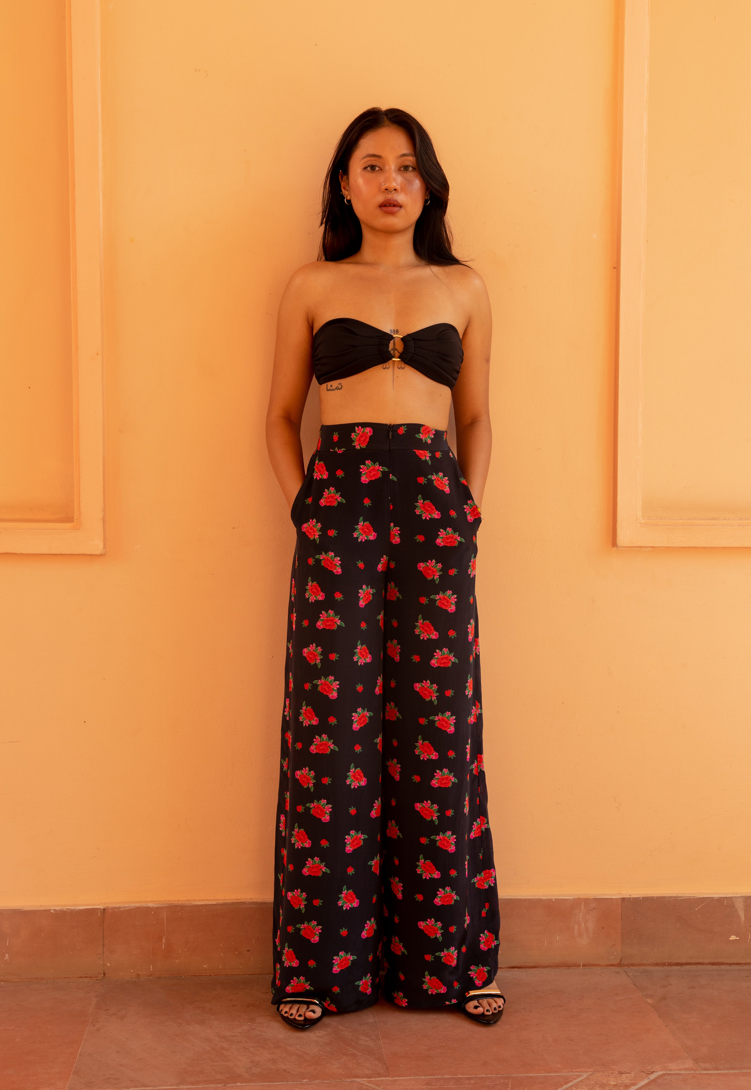 Ring Bikini Top (with Removable Halter Straps - Black