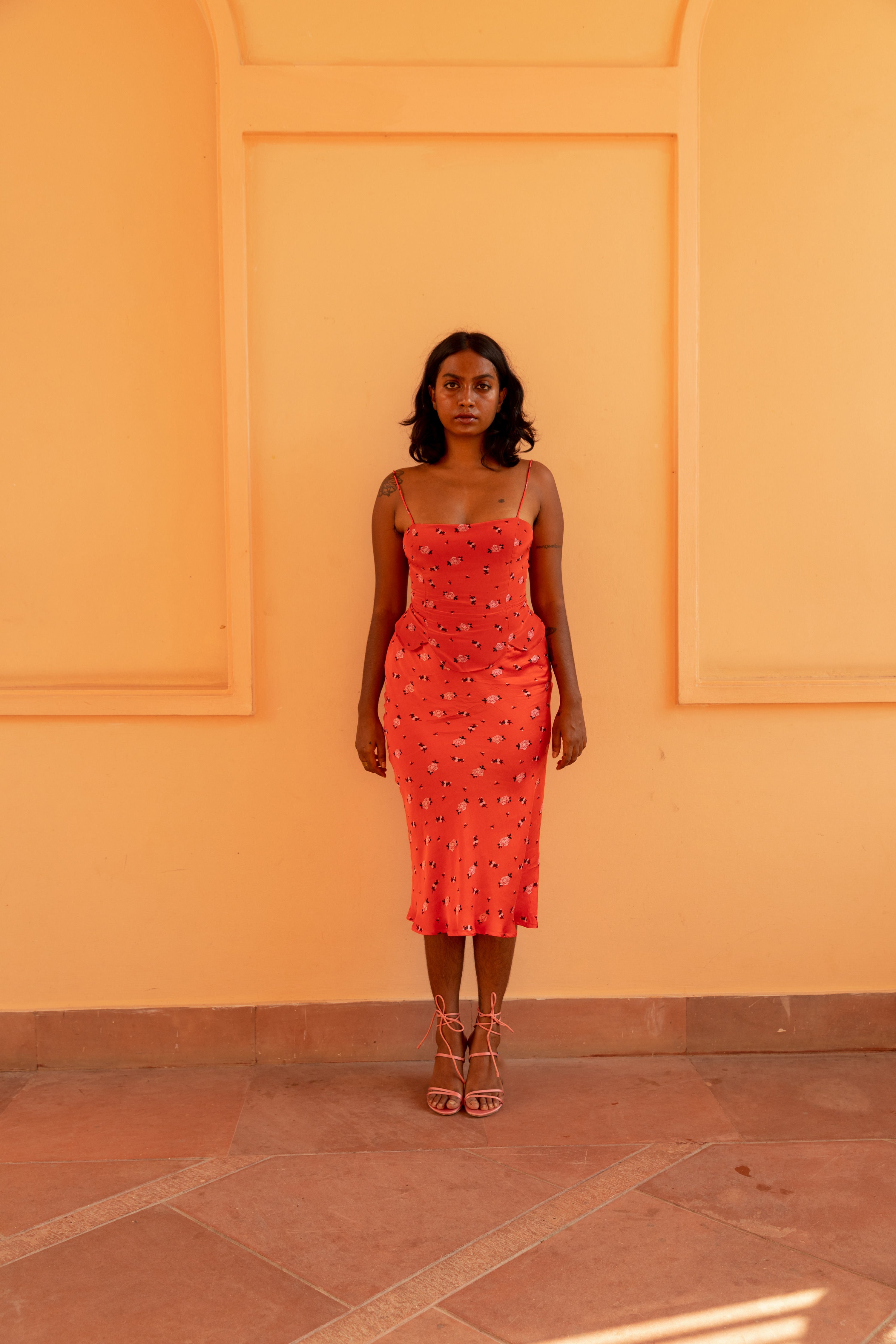 Slink Midi Skirt - Carnations