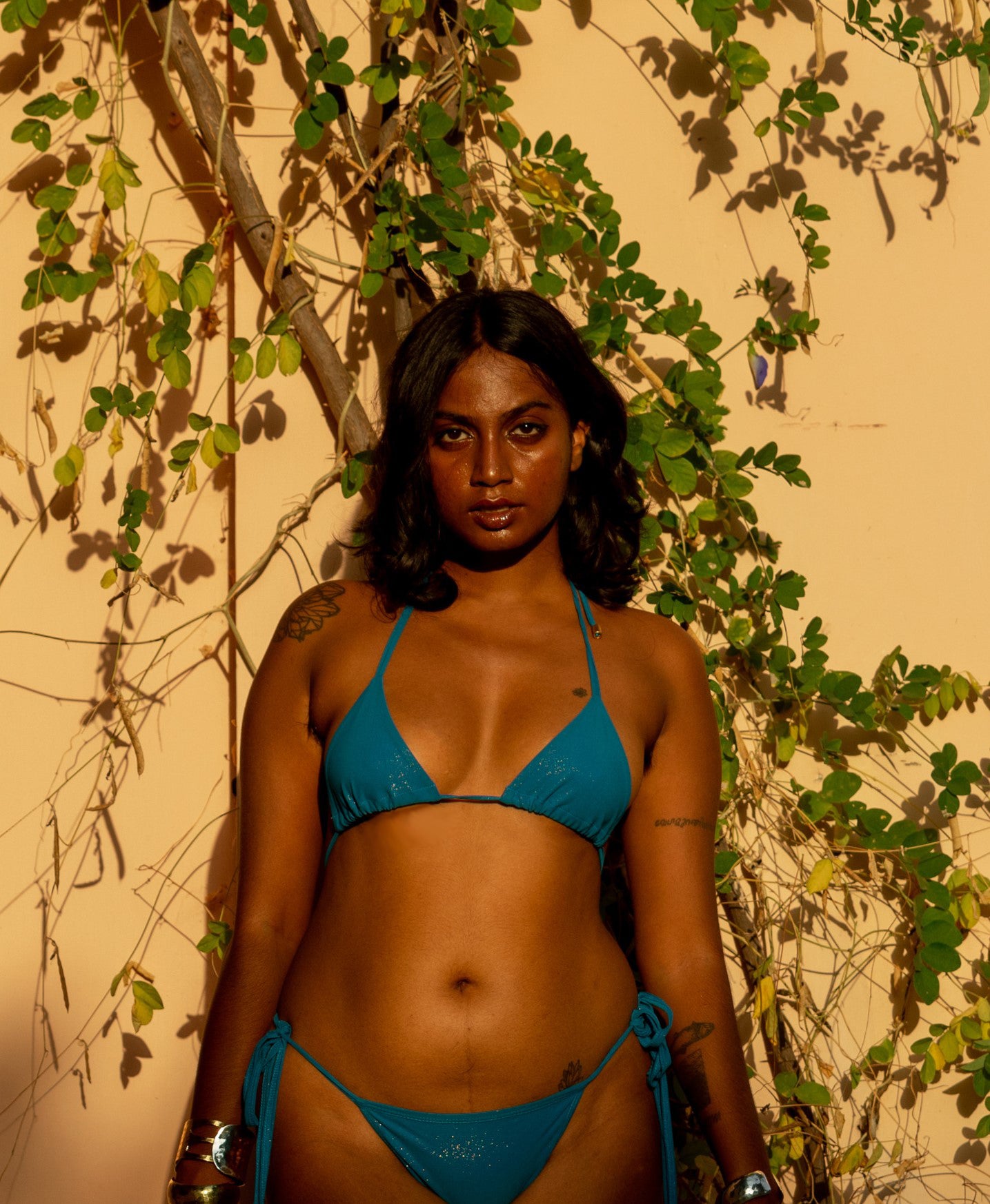 String Bikini Top - Cerulean Shimmer-Swimwear-izsi-IZSI