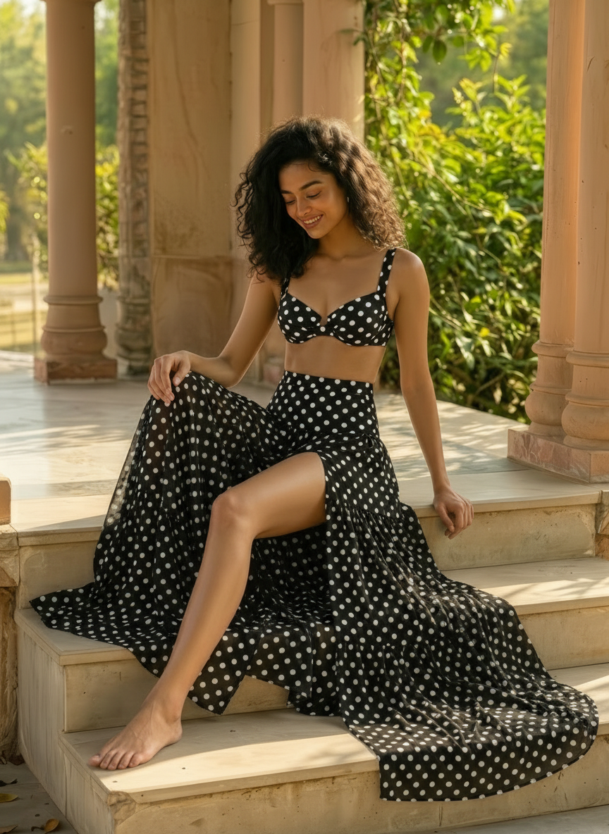 Long Skirt - Noir Dot