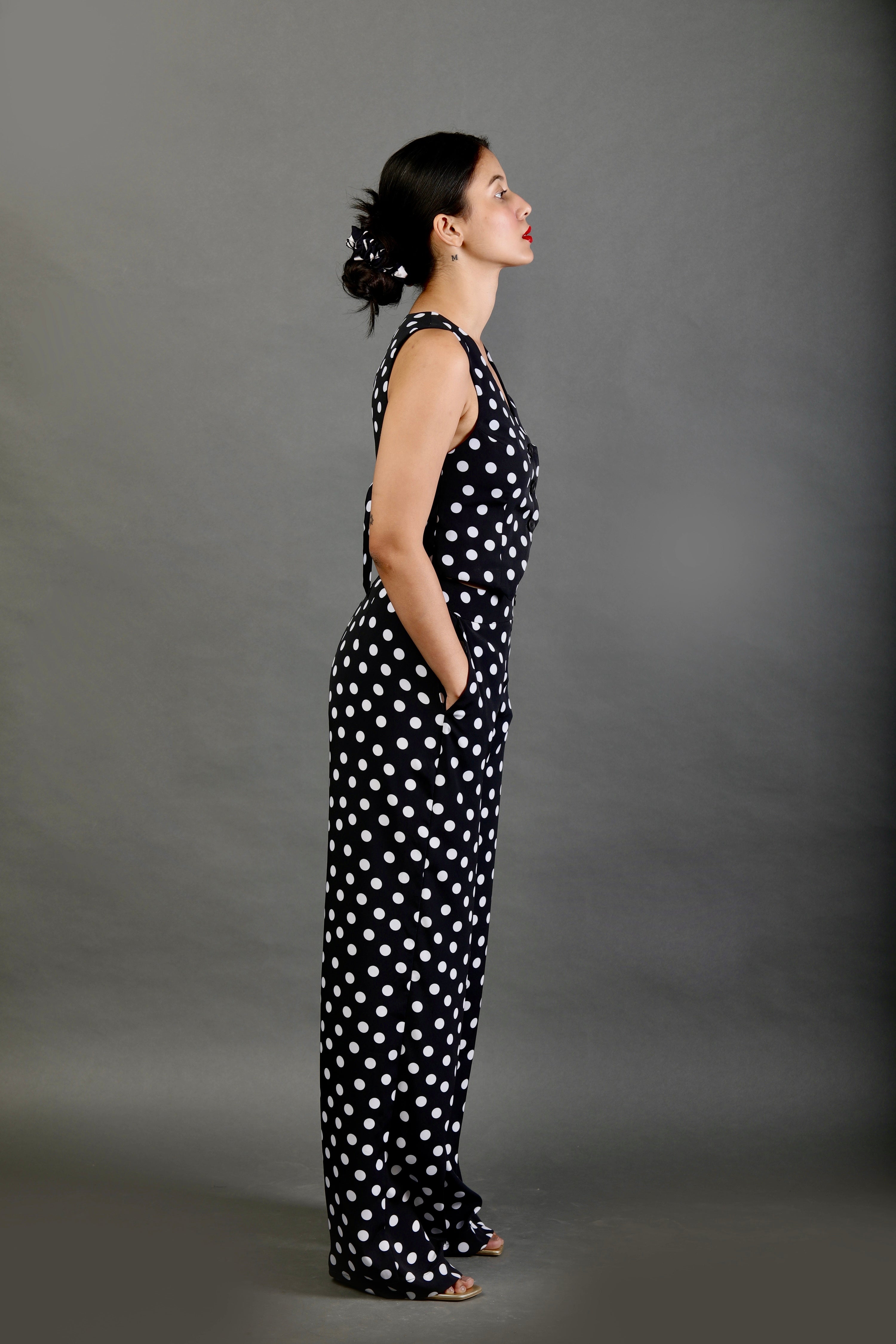 Tailored Waist Coat - Noir Dot