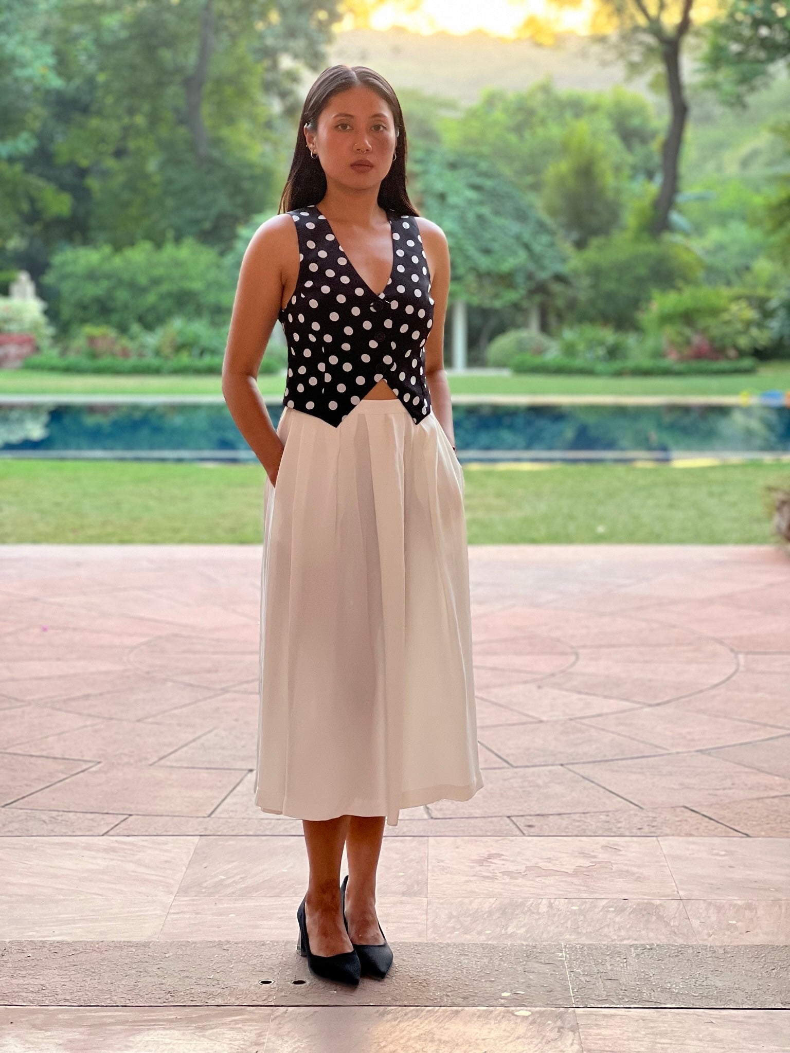 Tailored Waist Coat - Noir Dot