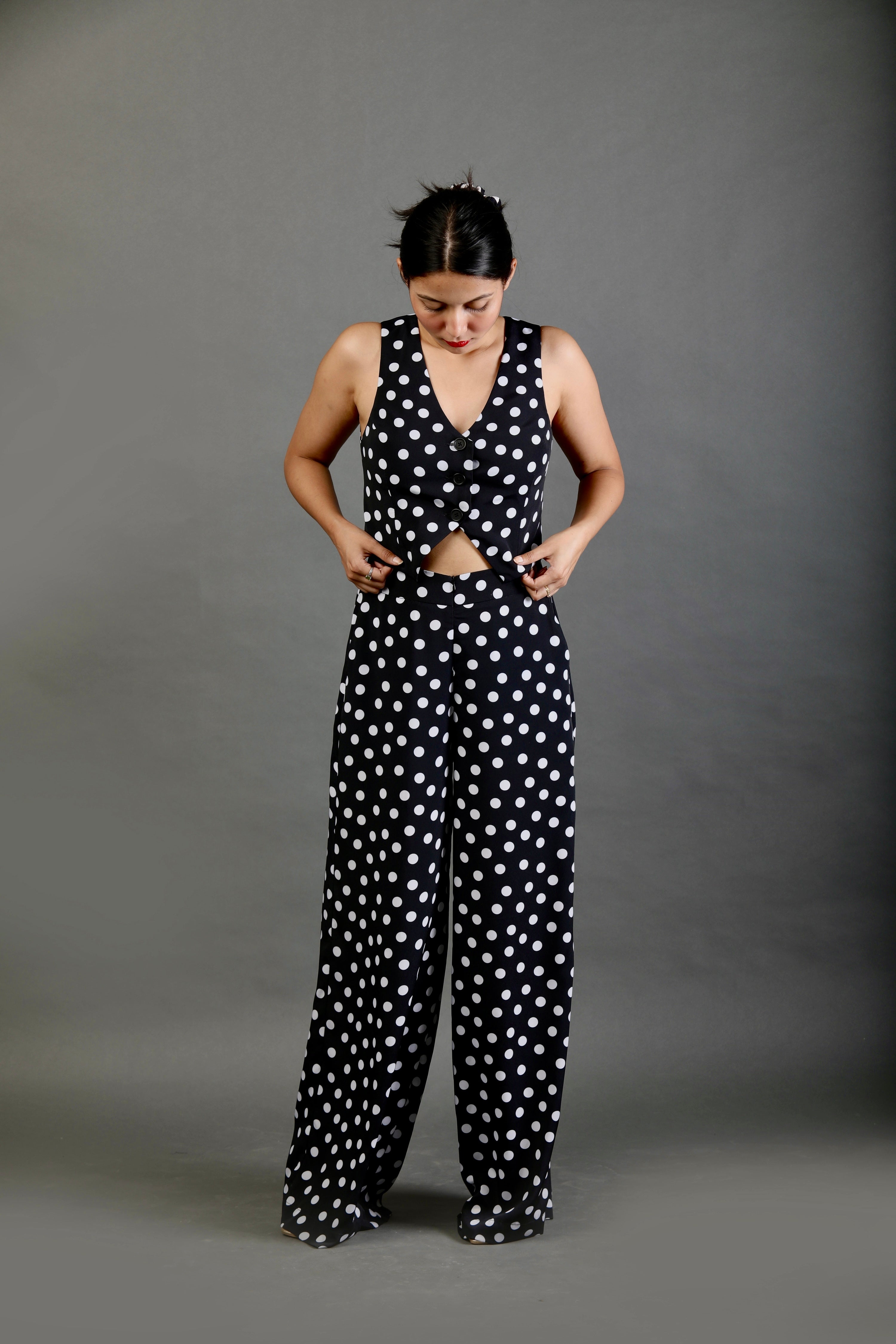 Tailored Waist Coat - Noir Dot