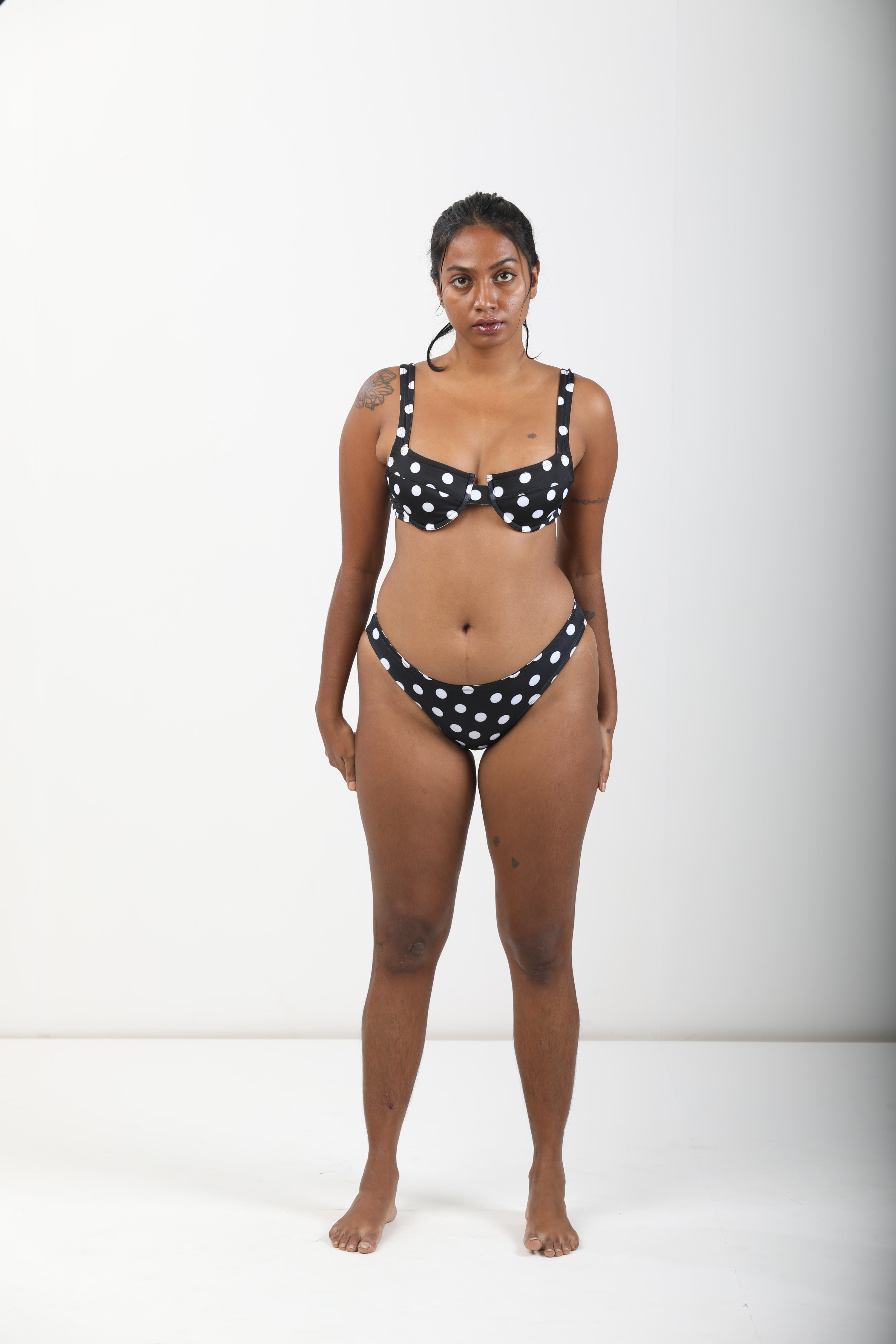 Low Rise Bikini Bottom - Noir Dot-swimwear-izsi-IZSI