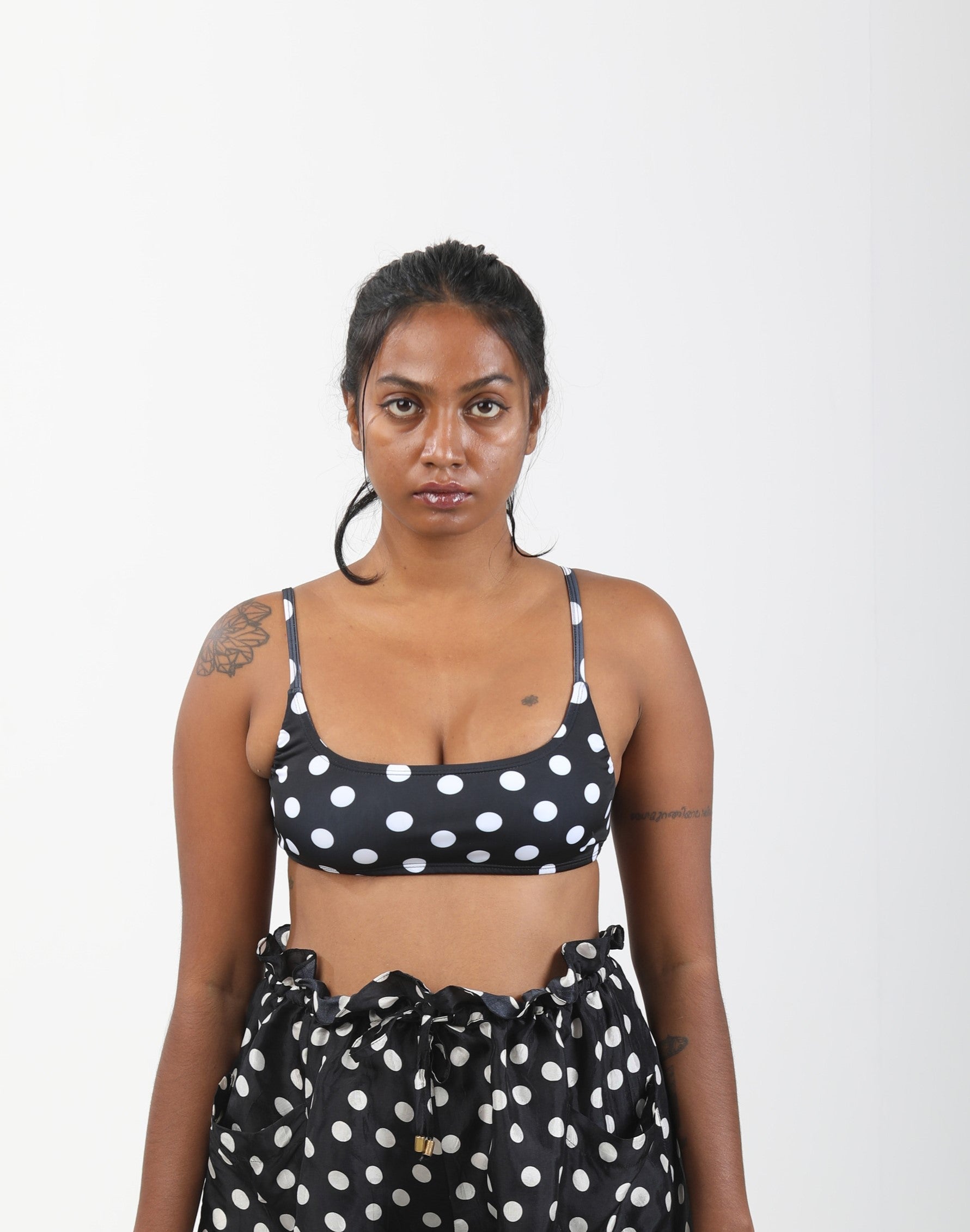 Bandeau Bikini Top - Noir Dot-Swimwear-izsi-IZSI