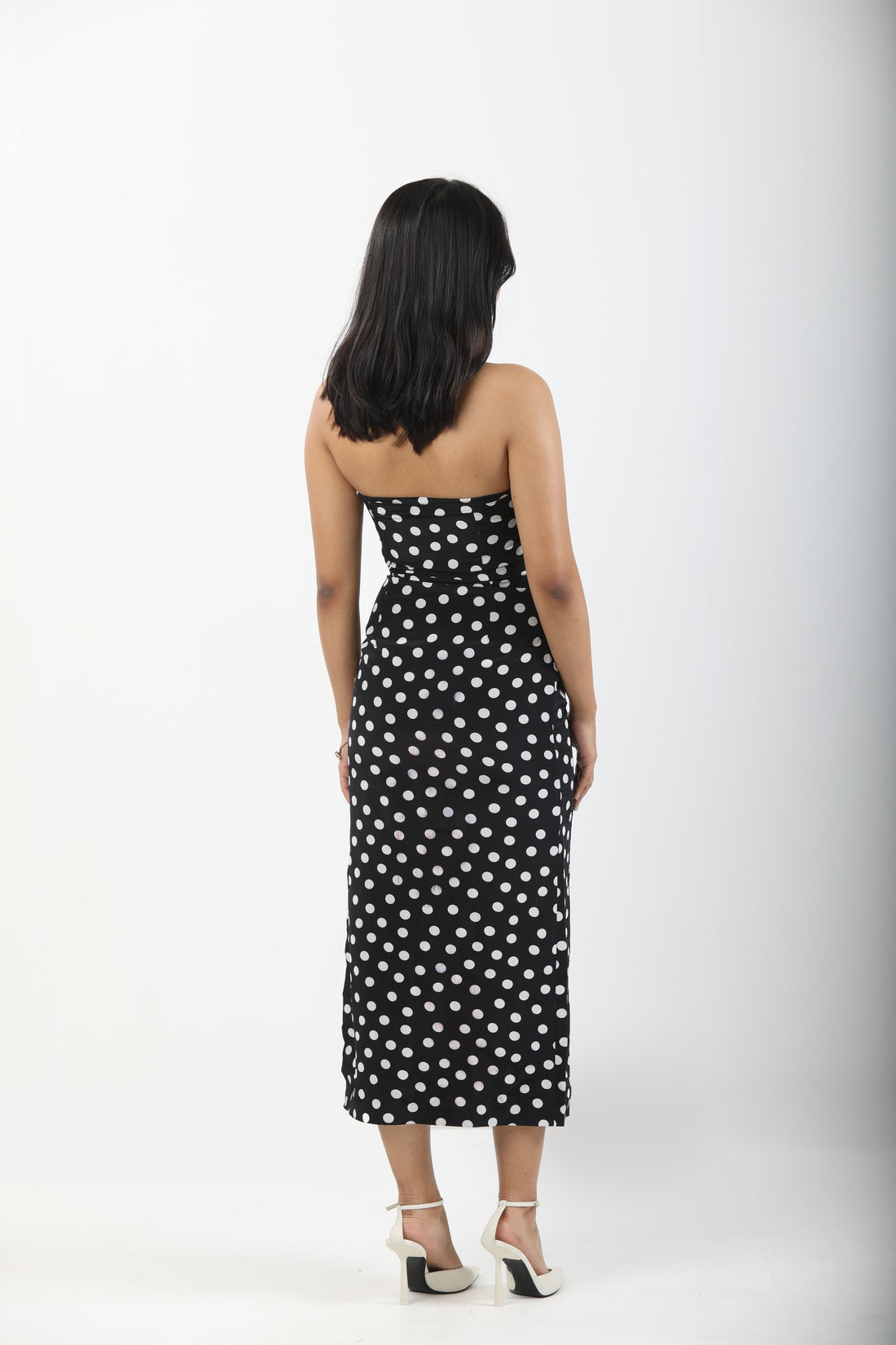Convertible Cinching Tube Dress - Noir Dot