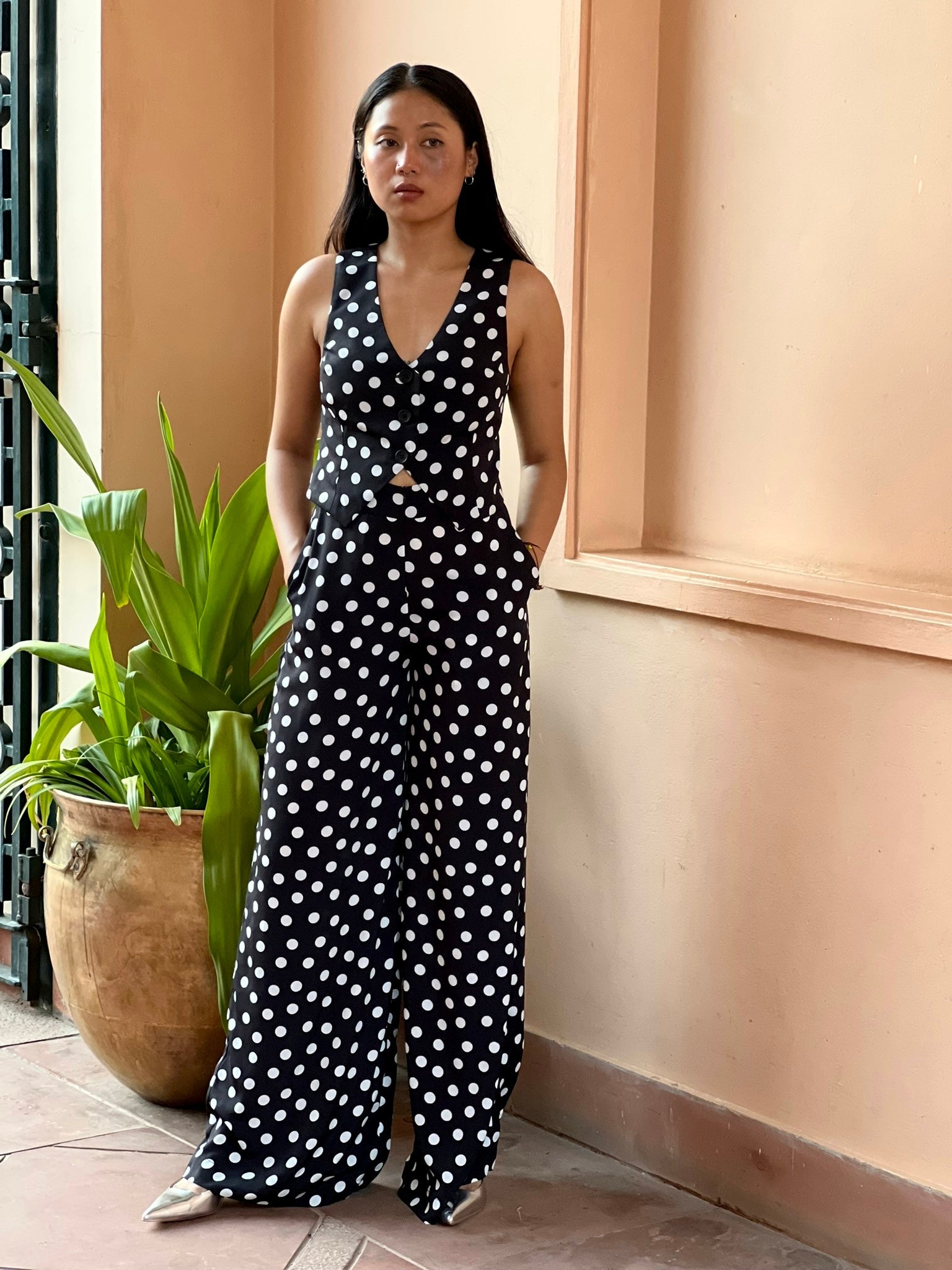 Trousers with Pockets - Noir Dot