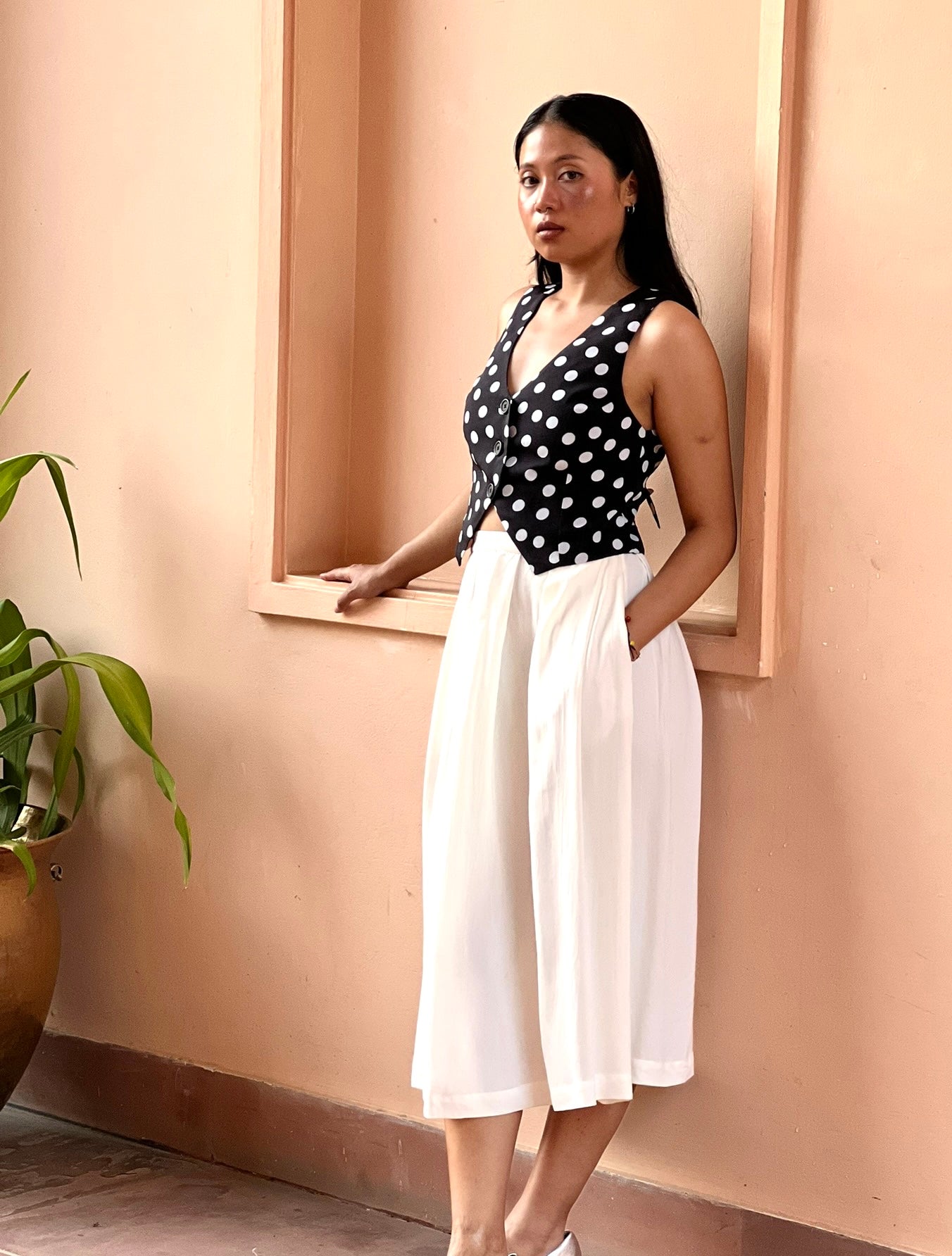 Tailored Waist Coat - Noir Dot