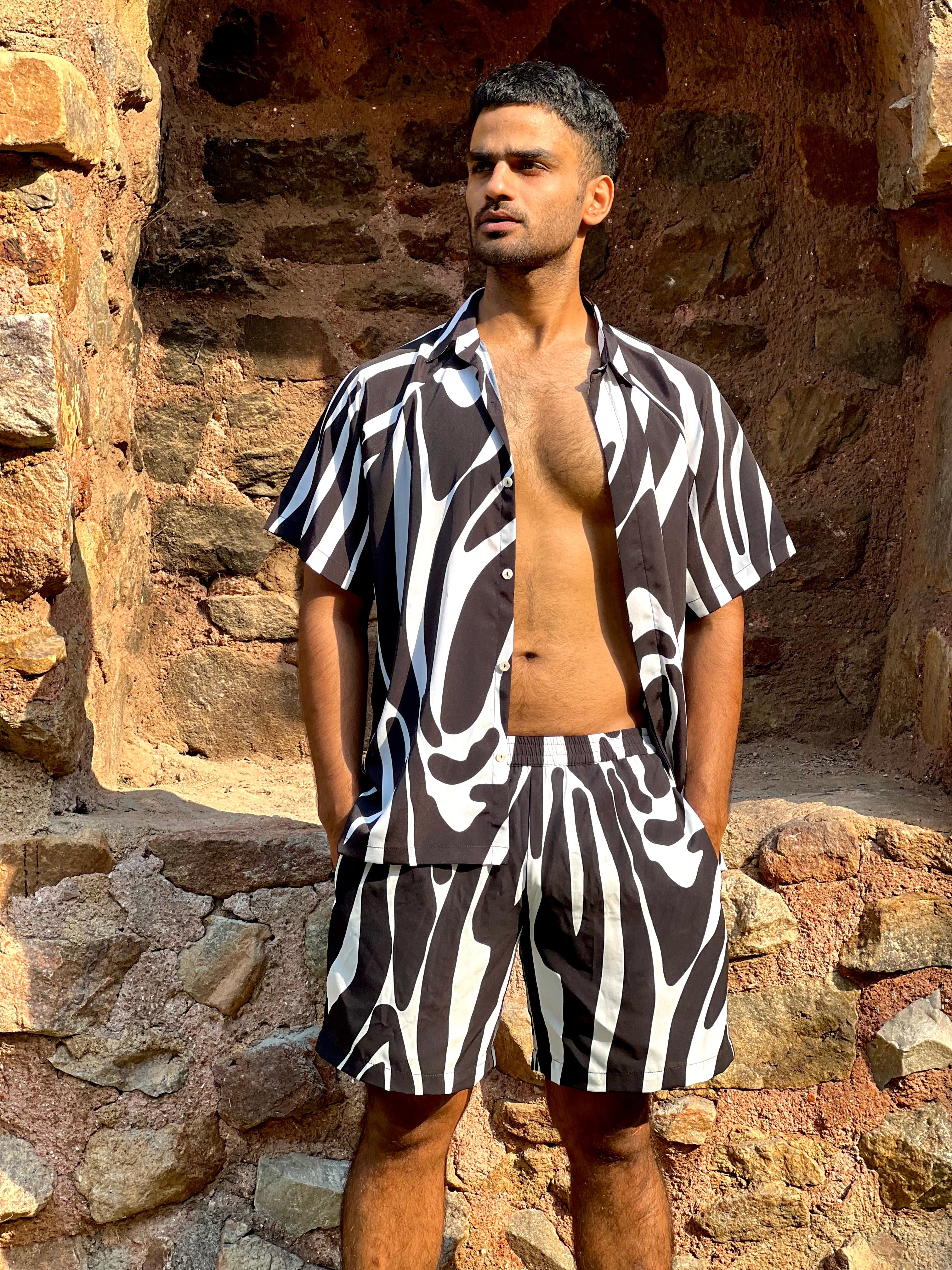 Swim Shorts - Noir Wave-Resortwear-izsi-IZSI