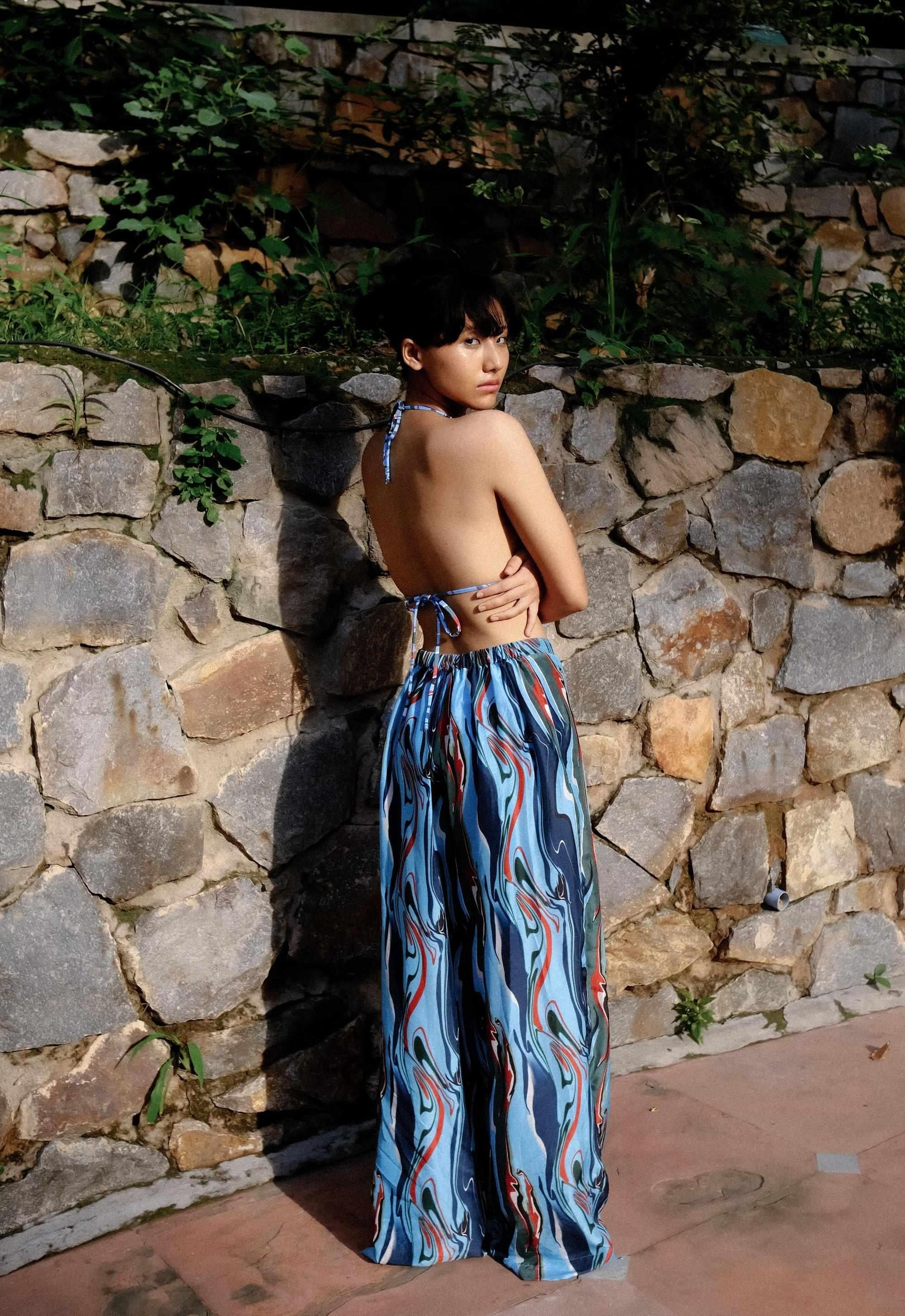 Cosmic Wave Lounge Trousers with Pockets-izsi-IZSI