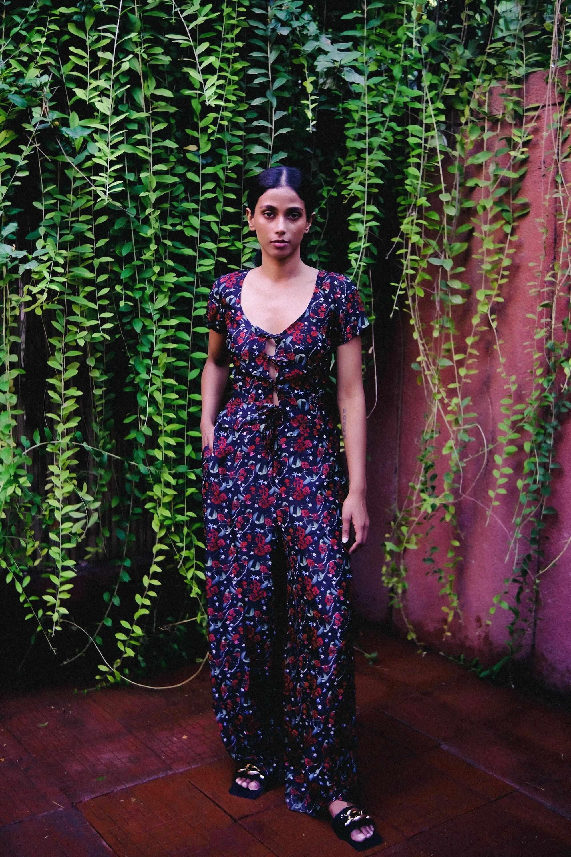 Royal Poinciana Lounge Trousers with Pockets-izsi-IZSI