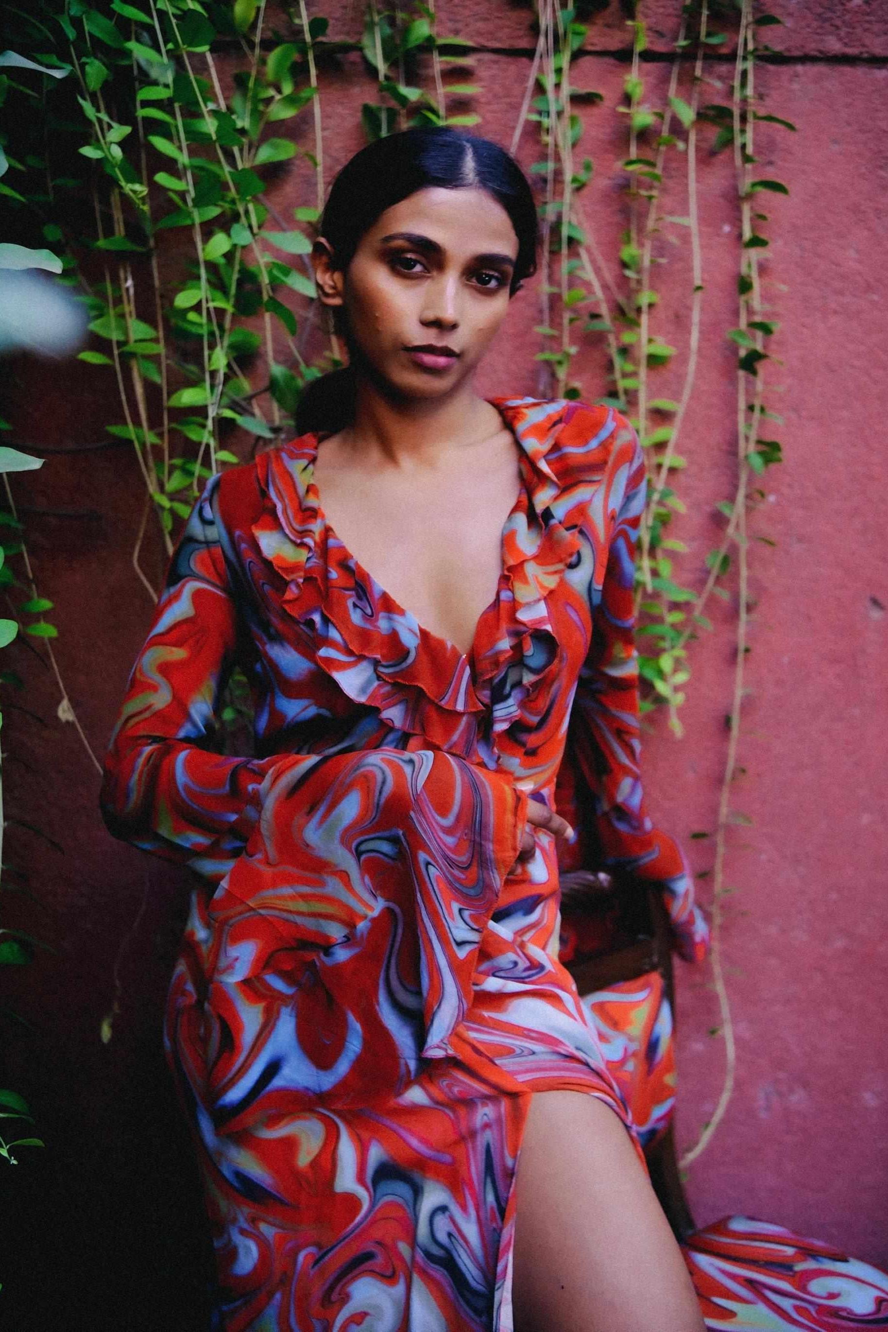 Cayenne Wave Waist Defining Ruched Sarong Skirt