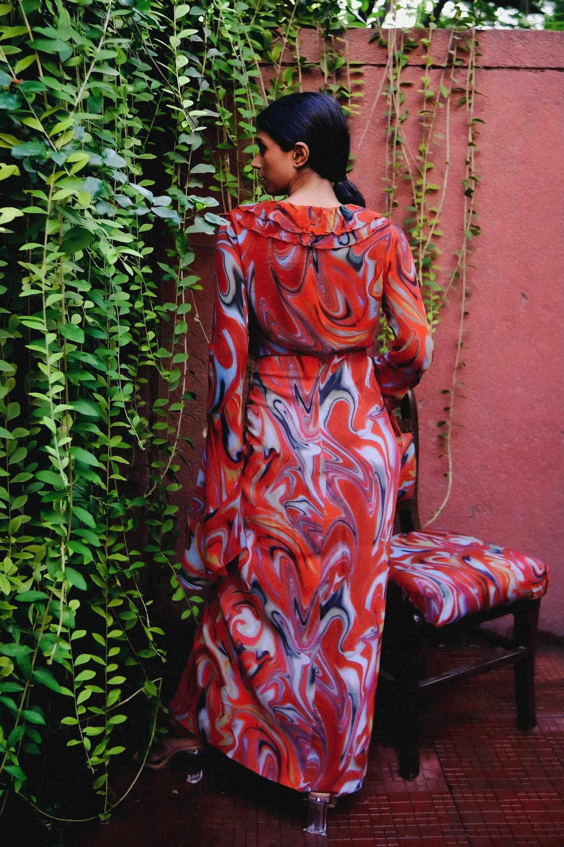 Cayenne Wave Waist Defining Ruched Sarong Skirt