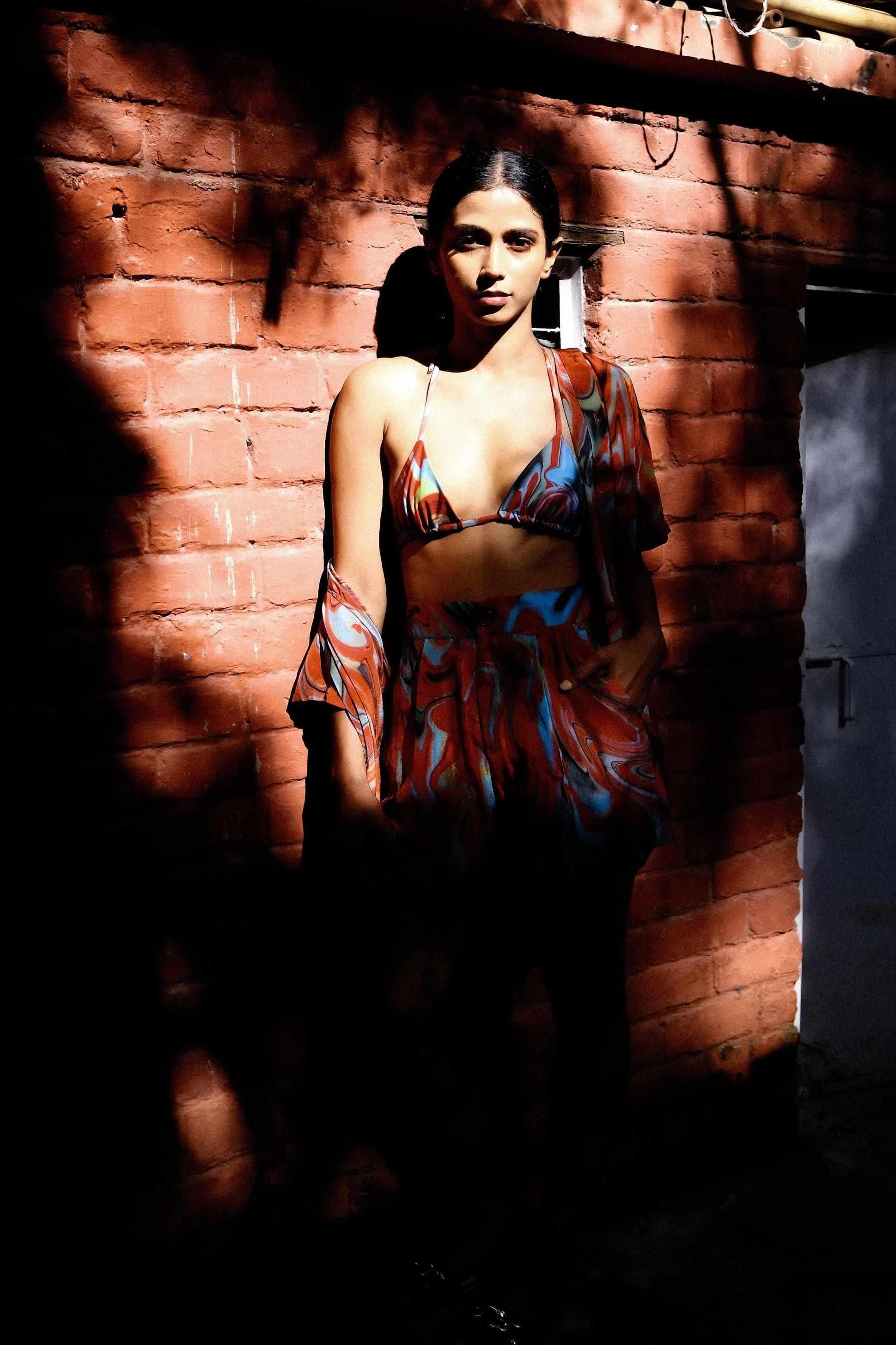 Cayenne Wave High Waist Shorts With Side Pockets